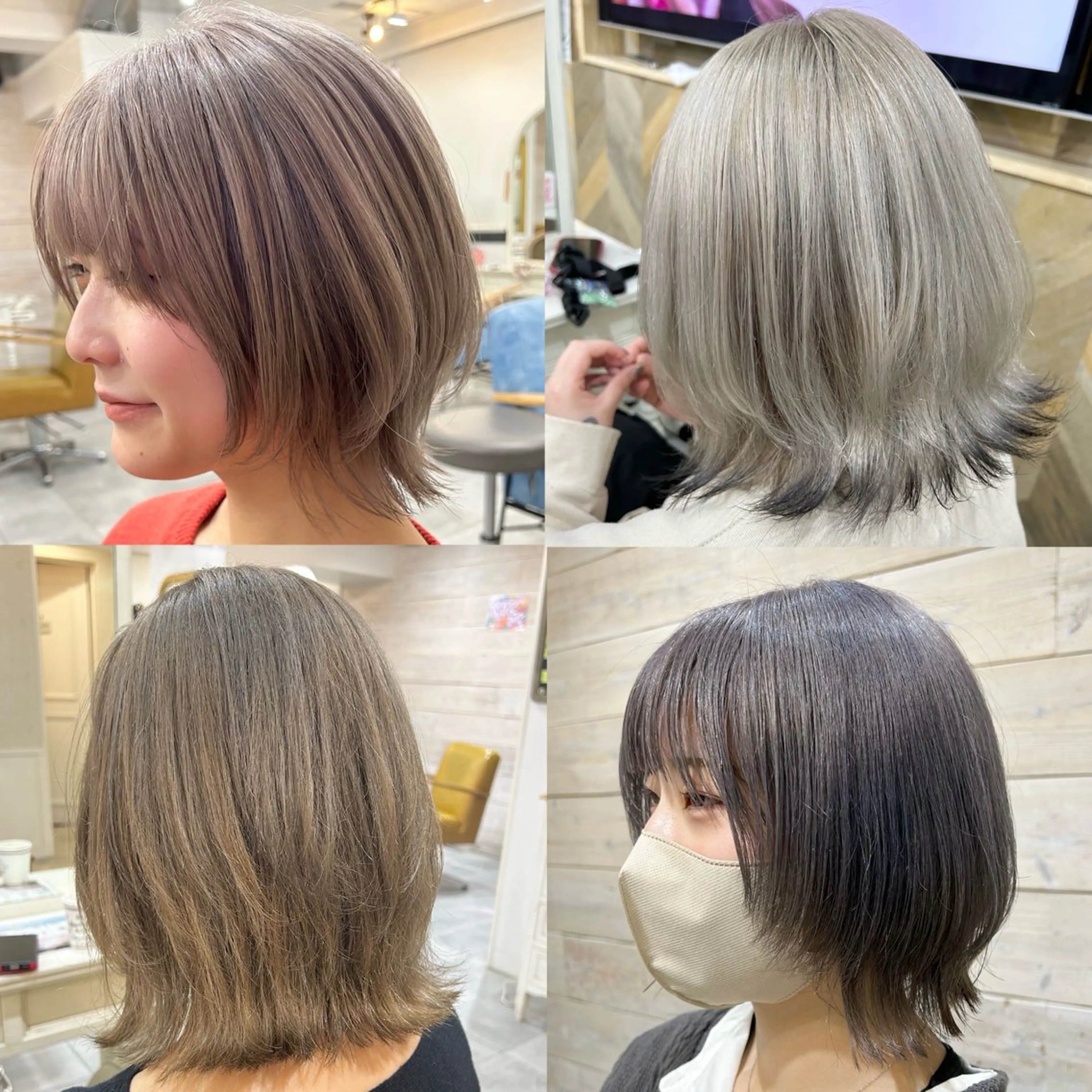 ショート カラー ボブレイヤー ボブ レイヤーカット ウルフカット 顔まわりカット/ボブ /🧁とーこ🧁のヘアスタイル