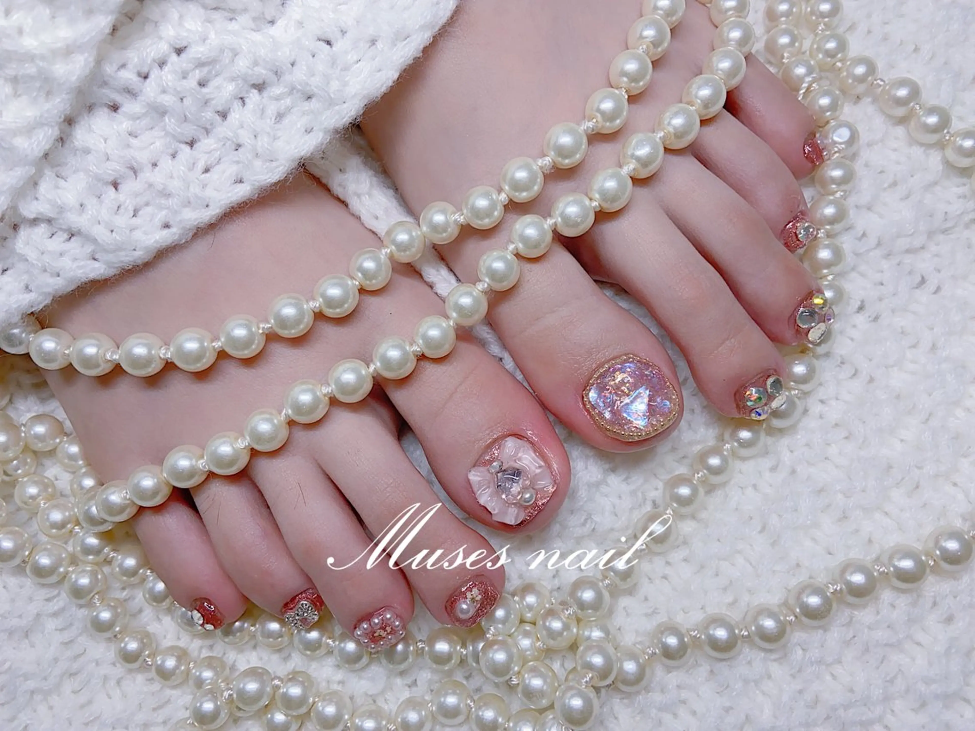 ネイル オーロラネイル チークネイル 長さ出し フレンチネイル ジェルネイル MUSES  NAIL  SALON所属・MUSES ネイルのネイルデザイン