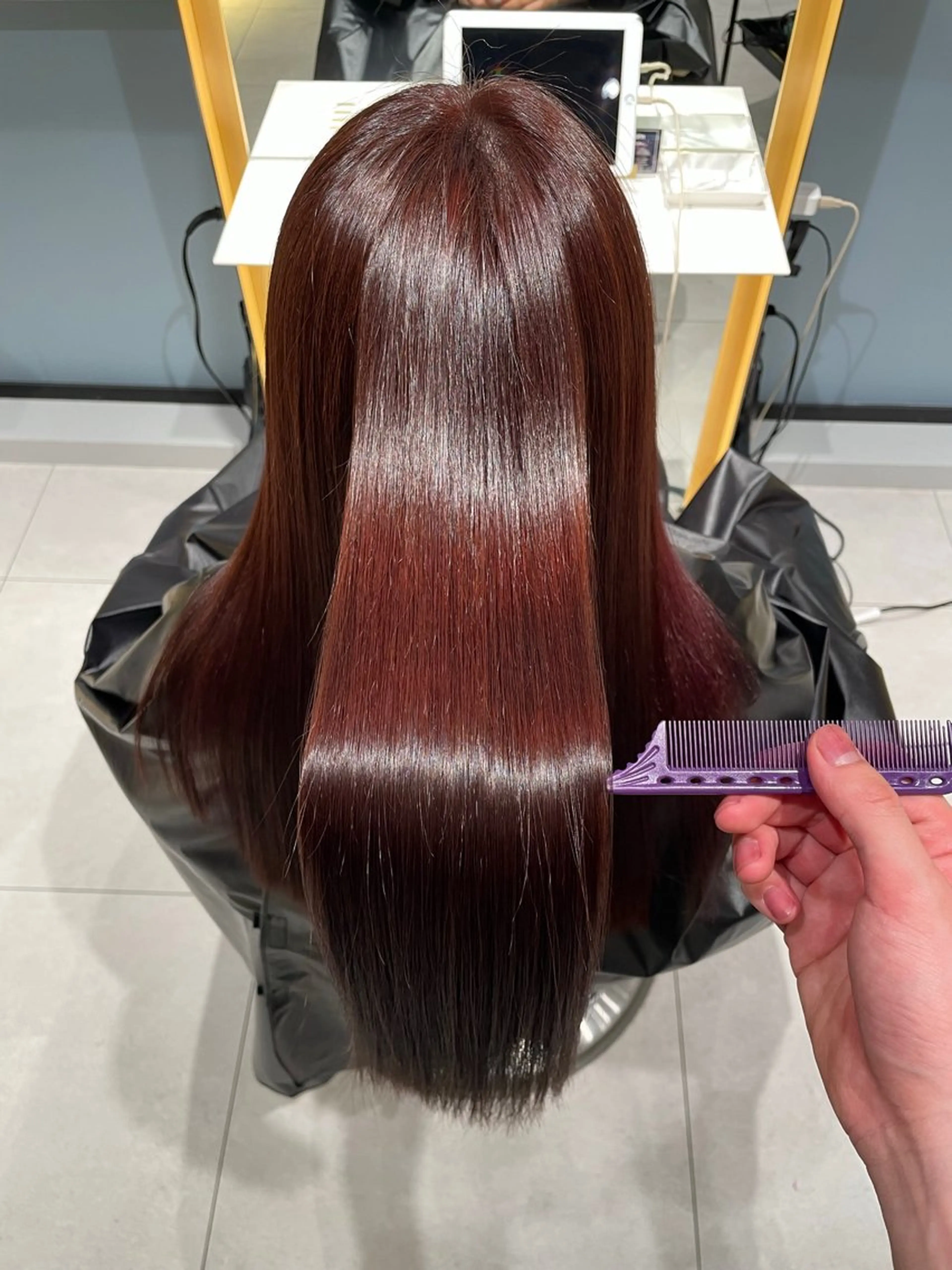 ロング カラー ヘアカラー 縮毛矯正 トリートメント shion 透明感カラーのヘアスタイル