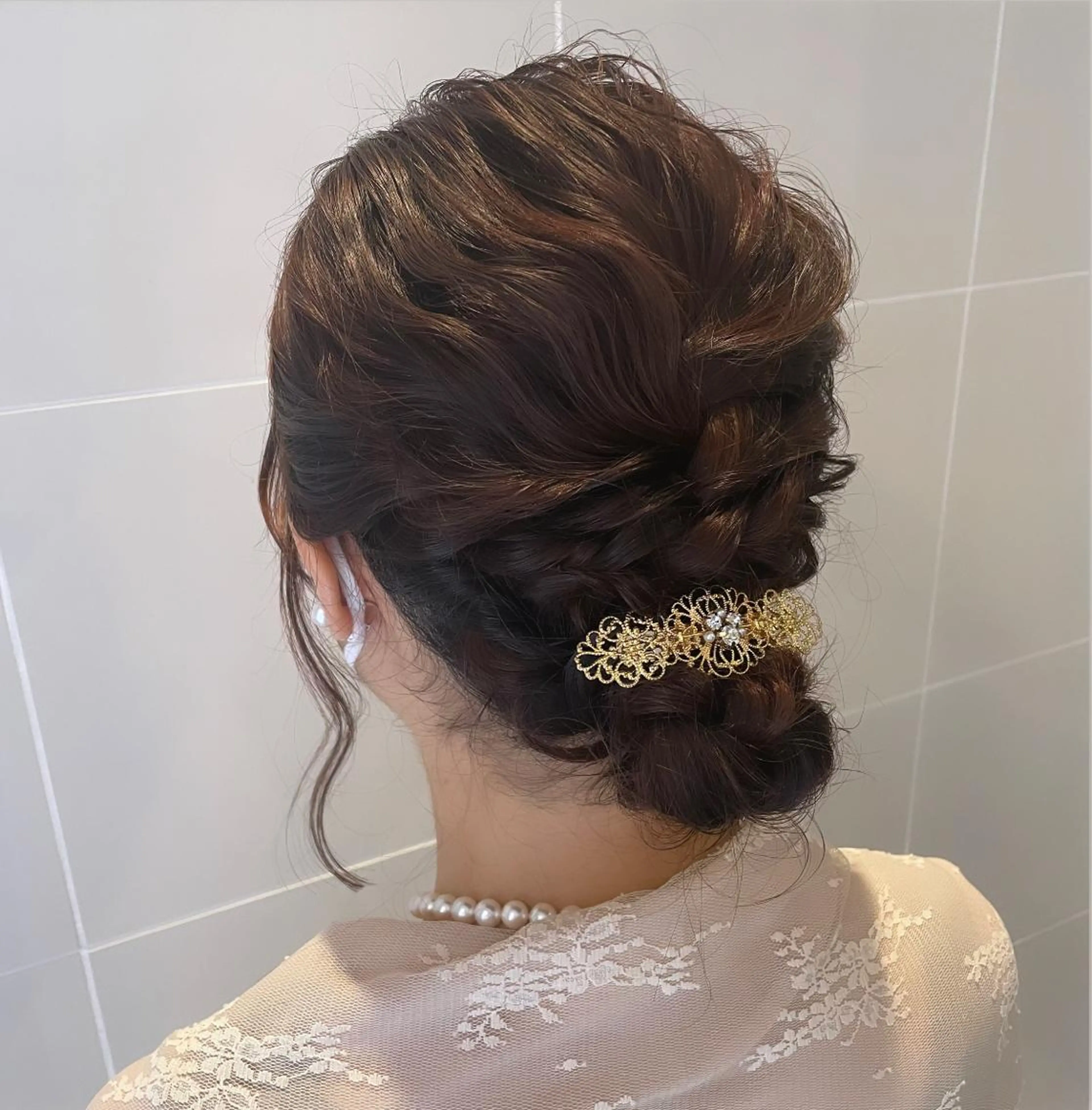 セミロング ヘアアレンジ ヘアセット T Ayaのヘアスタイル