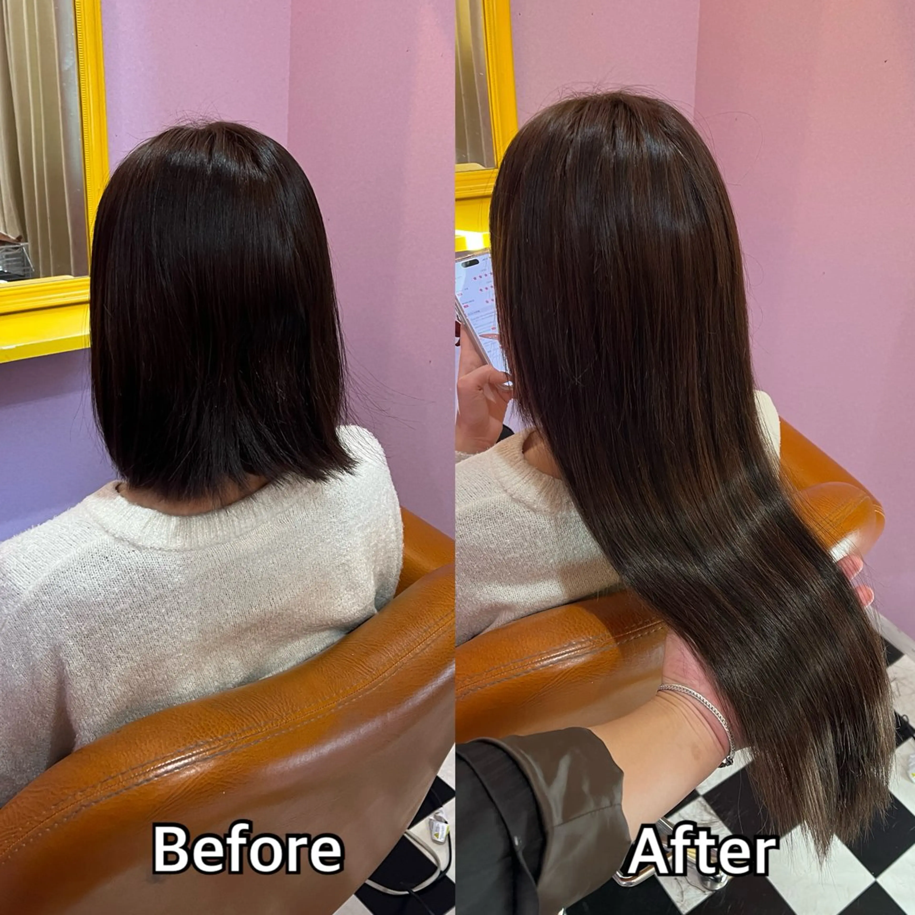 ロング エクステ シール＋ちび編み込み エクステ梅田🐨のヘアスタイル