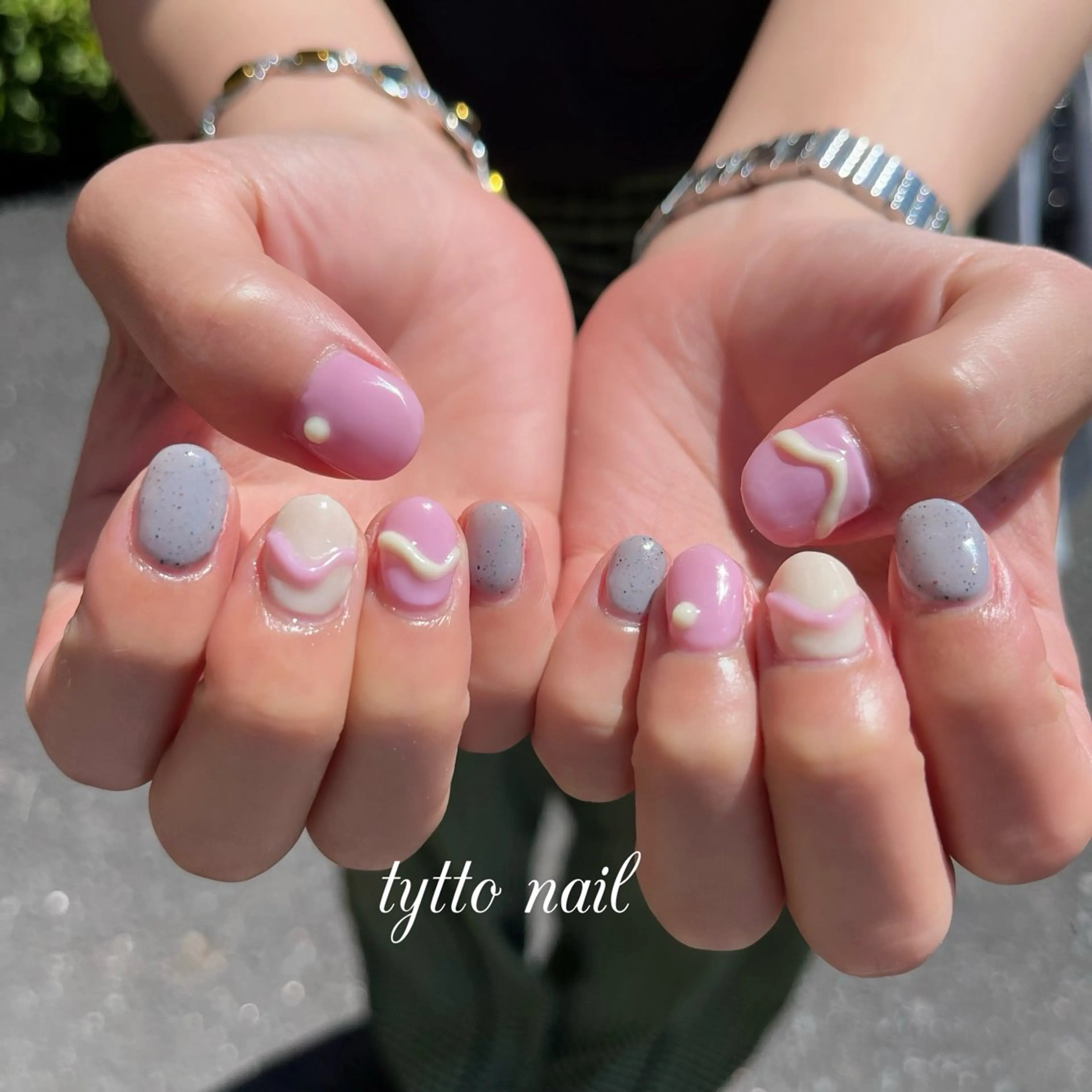ネイル アートネイル 韓国ネイル オフィスネイル ピンク ぷっくりネイル ハンドネイル tytto nail ❤︎‪‪eri‪‪のネイルデザイン