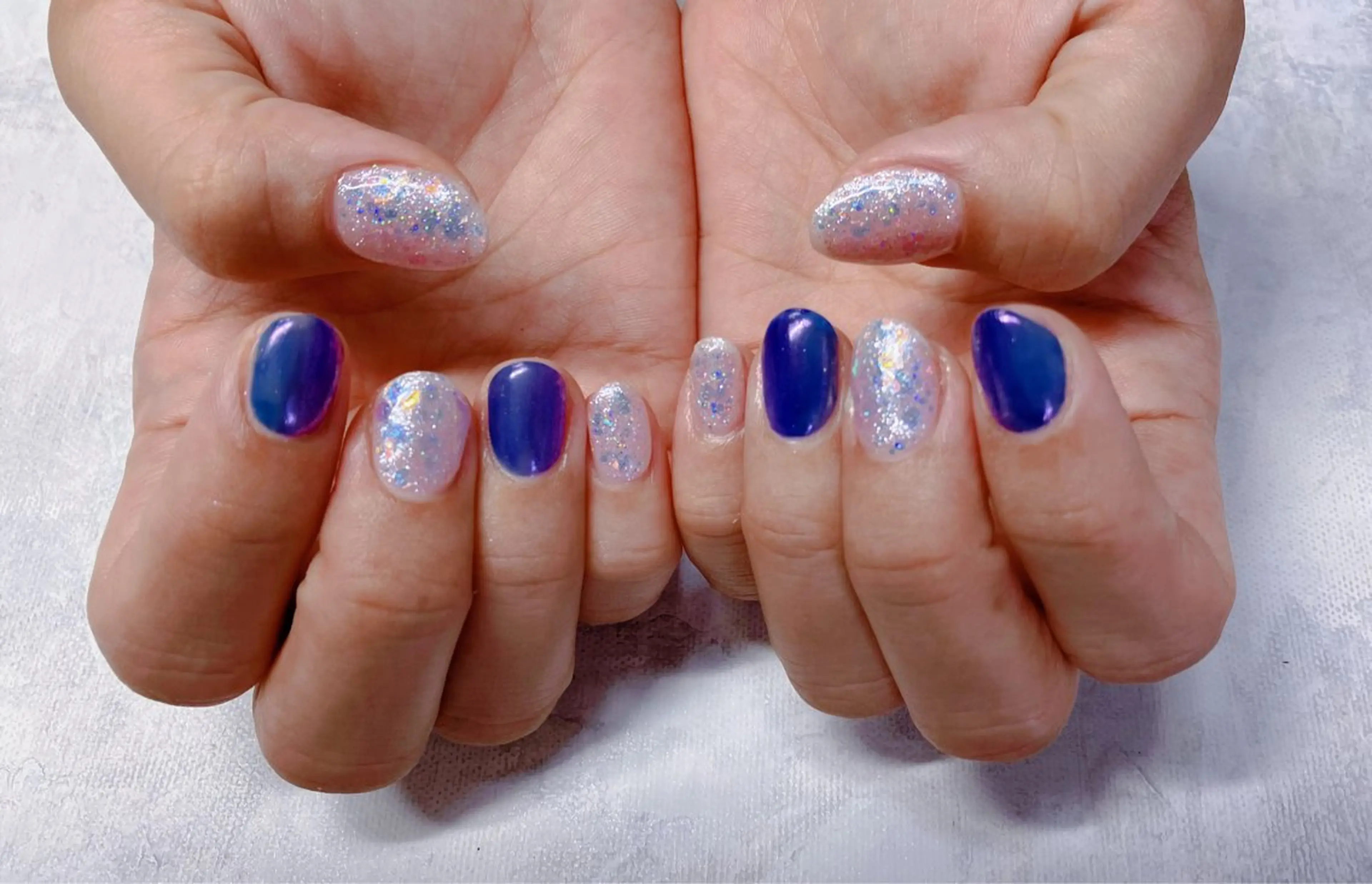 ネイル ブルー ラメ(グリッター) COCO Nail　光が丘駅近のネイルデザイン