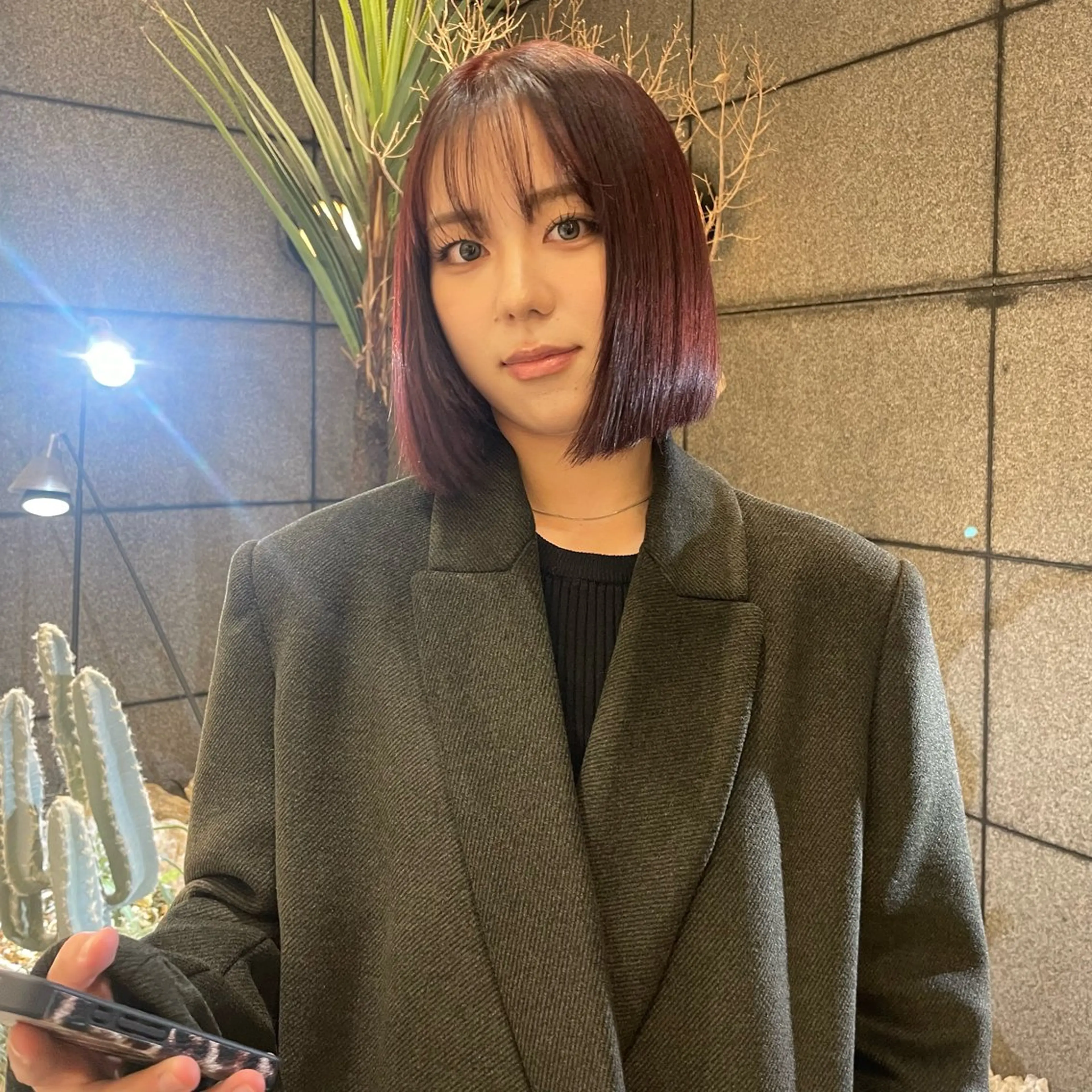 ミディアム カラー トリートメント 透明感カラー/ 縮毛矯正/ユイ☆彡のヘアスタイル