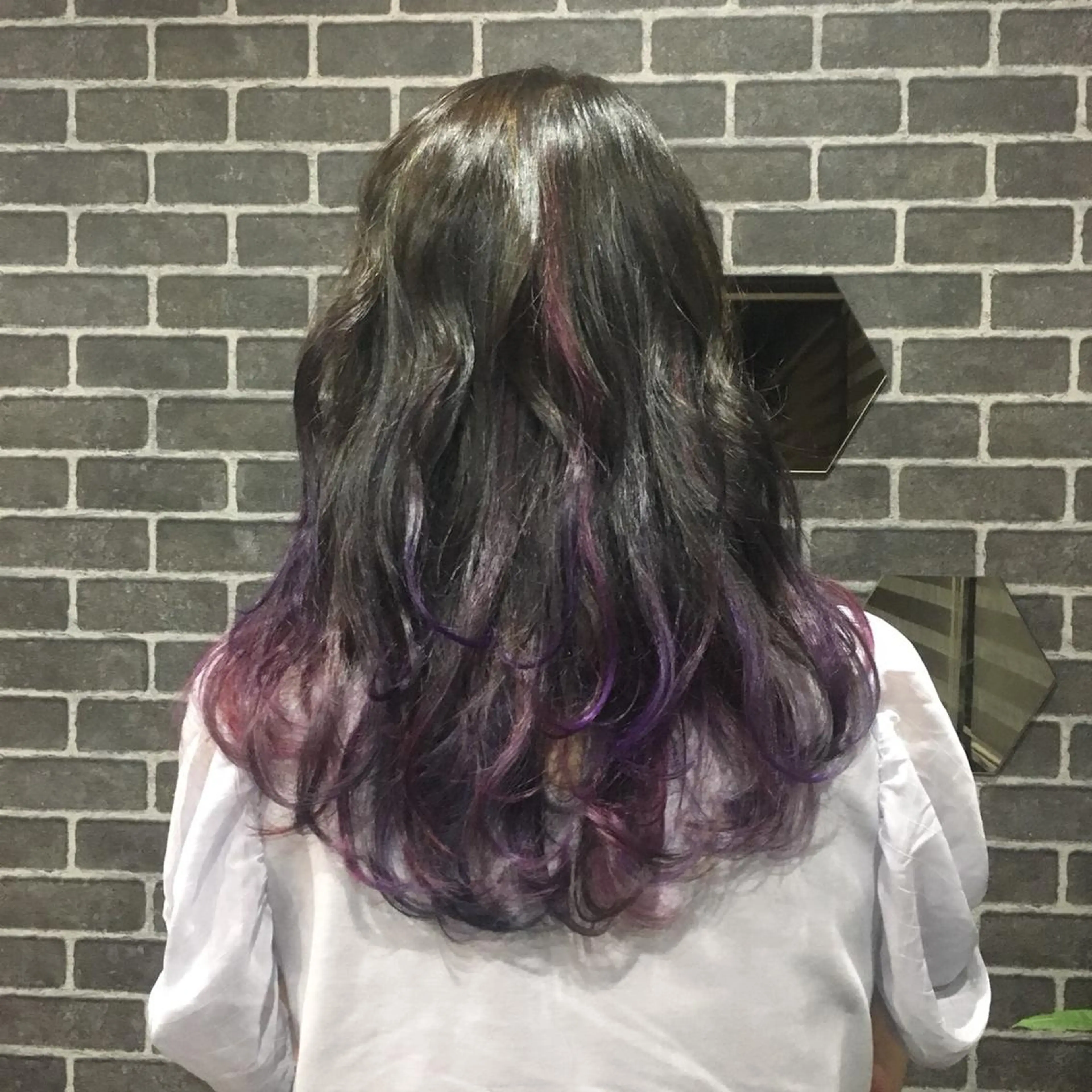 ロング カラー ハイライトカラー パープルカラー ハイライト ✂︎中山竜哉✂︎ 川崎スタイリストのヘアスタイル