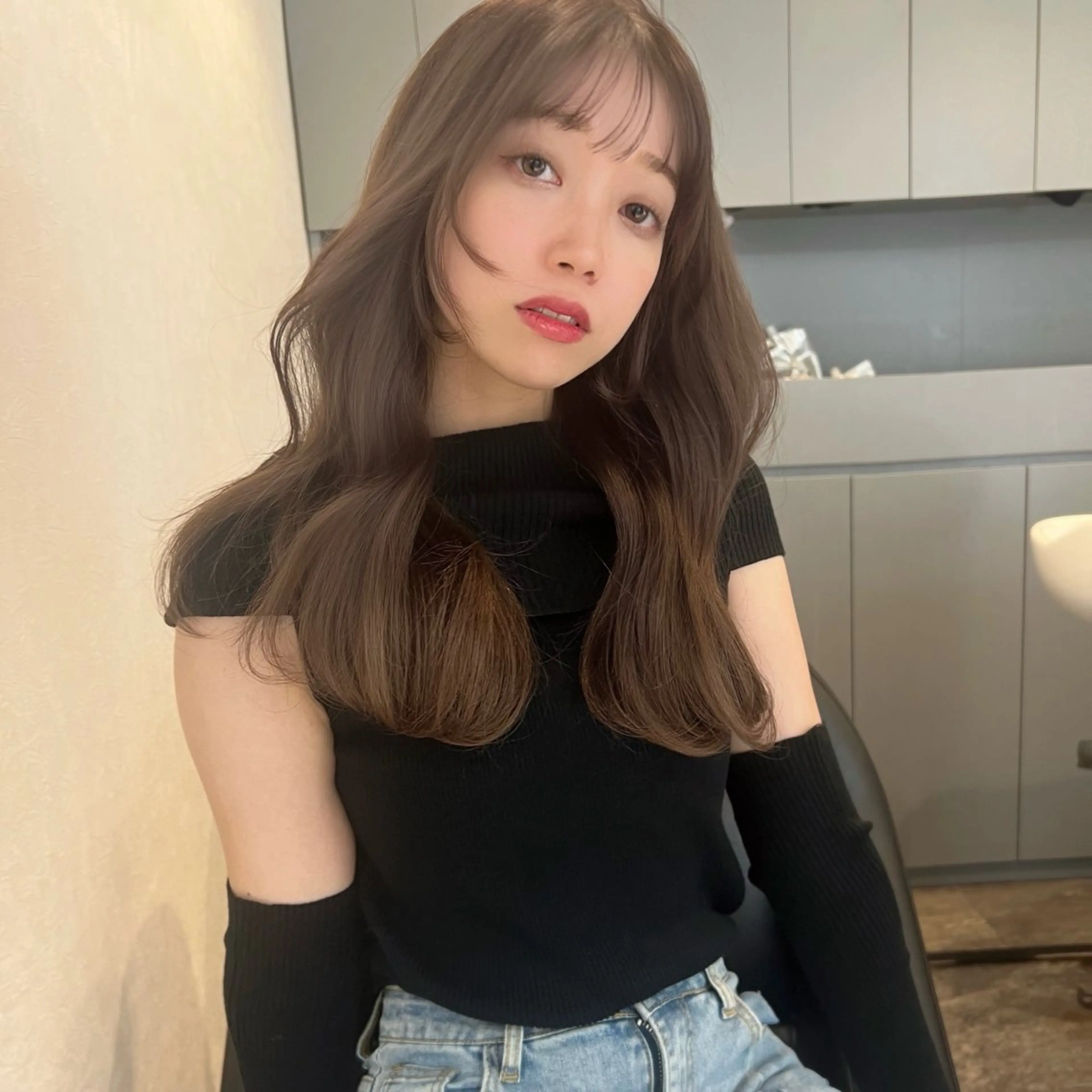 セミロング 韓国モテhair🍑 momoのヘアスタイル