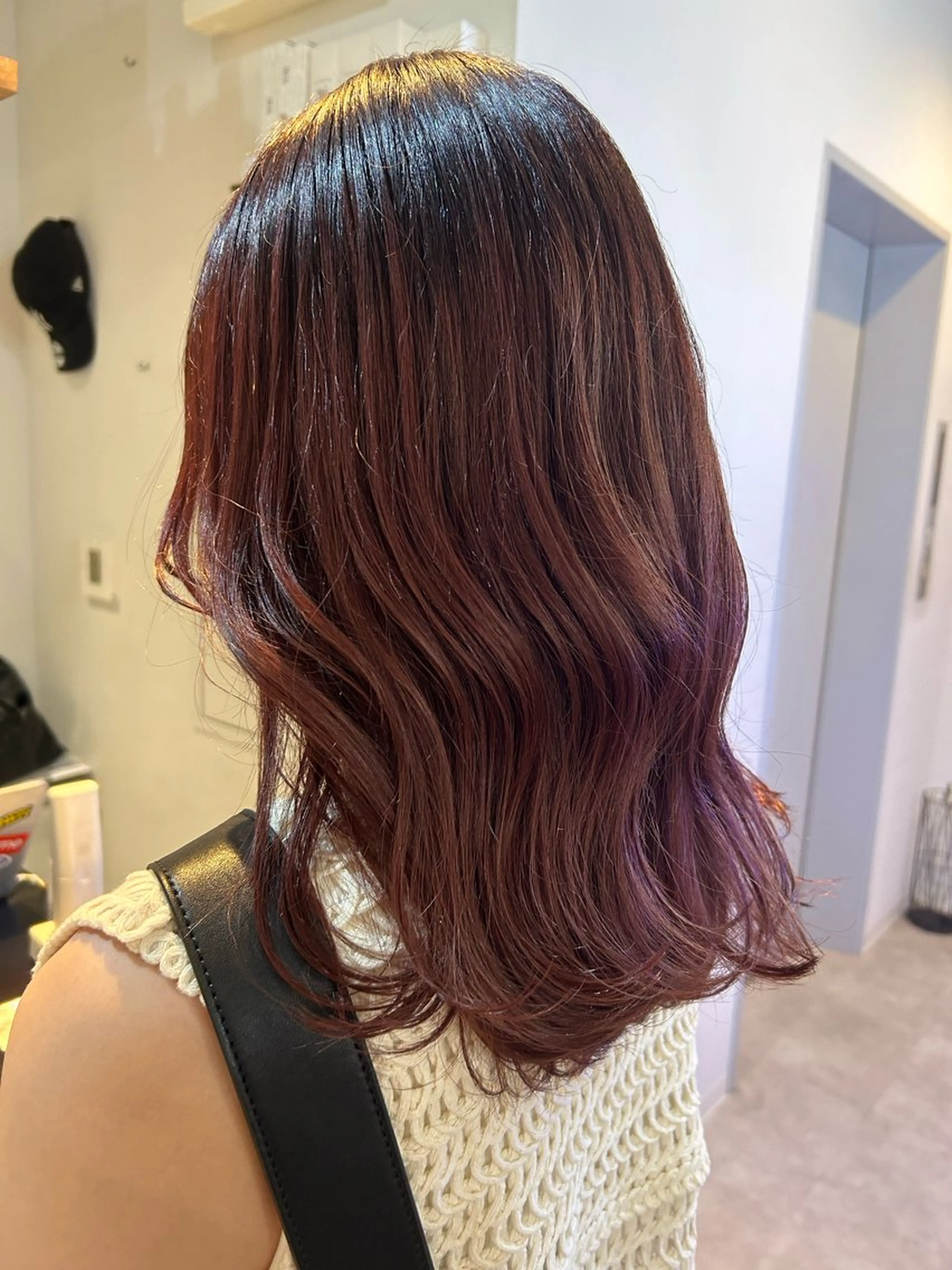 セミロング カラー ブリーチ ブリーチなしカラー カット ヘアカラー トリートメント ikeda shioriのヘアスタイル