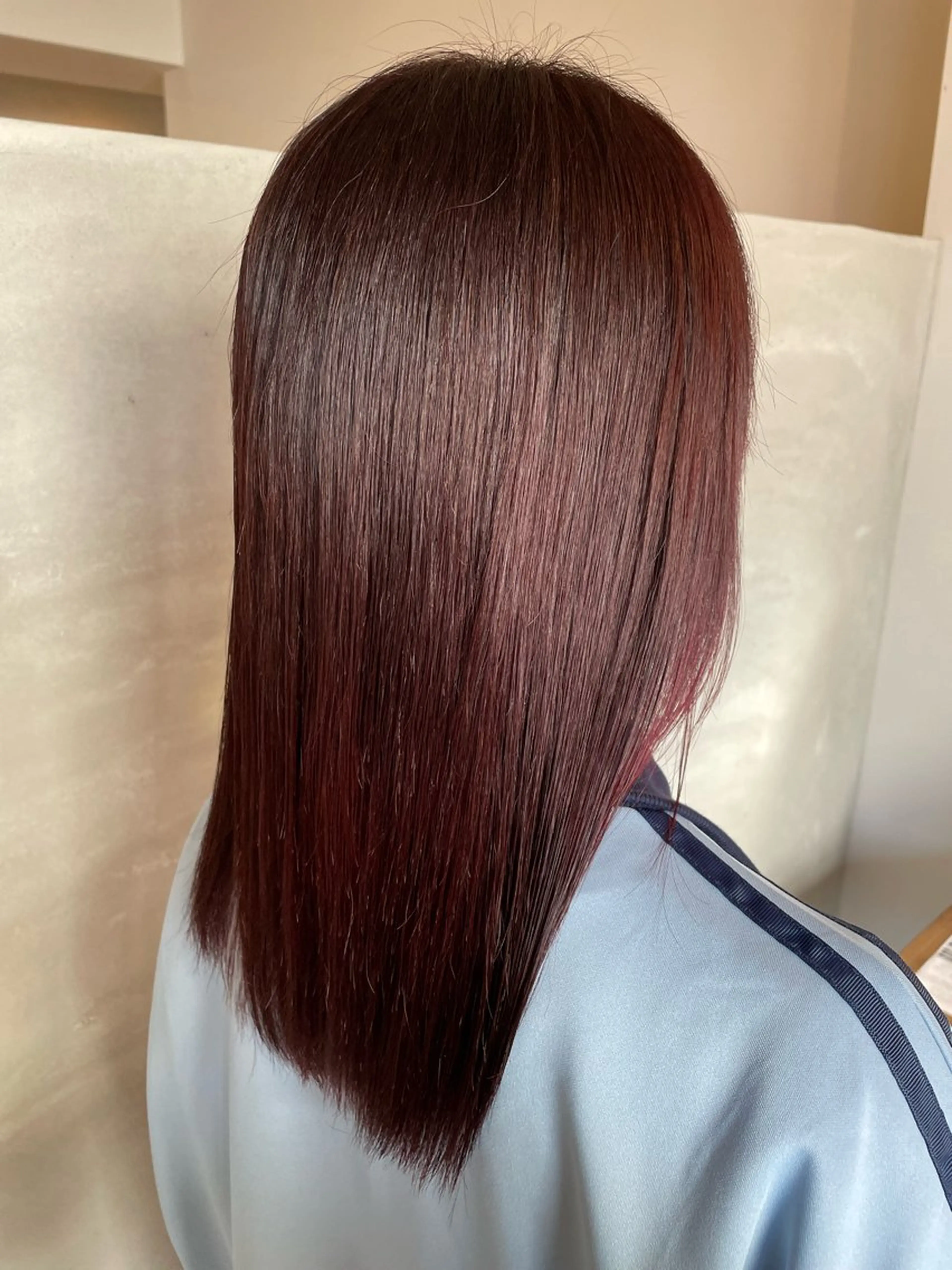 カラー ブリーチ レッドカラー 宮原 愛果のヘアスタイル