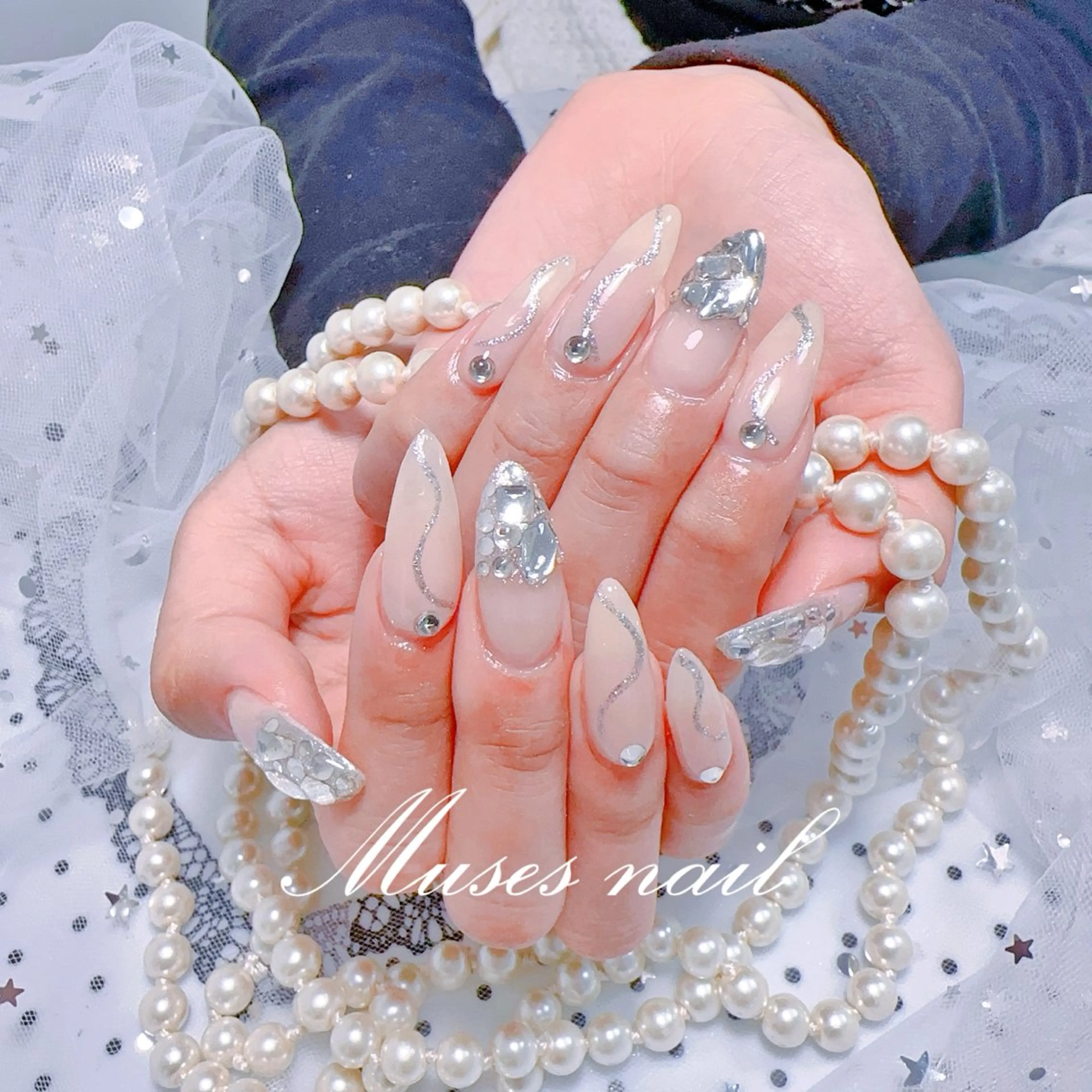 ネイル オーロラネイル チークネイル 長さ出し フレンチネイル ジェルネイル MUSES  NAIL  SALON所属・MUSES ネイルのネイルデザイン