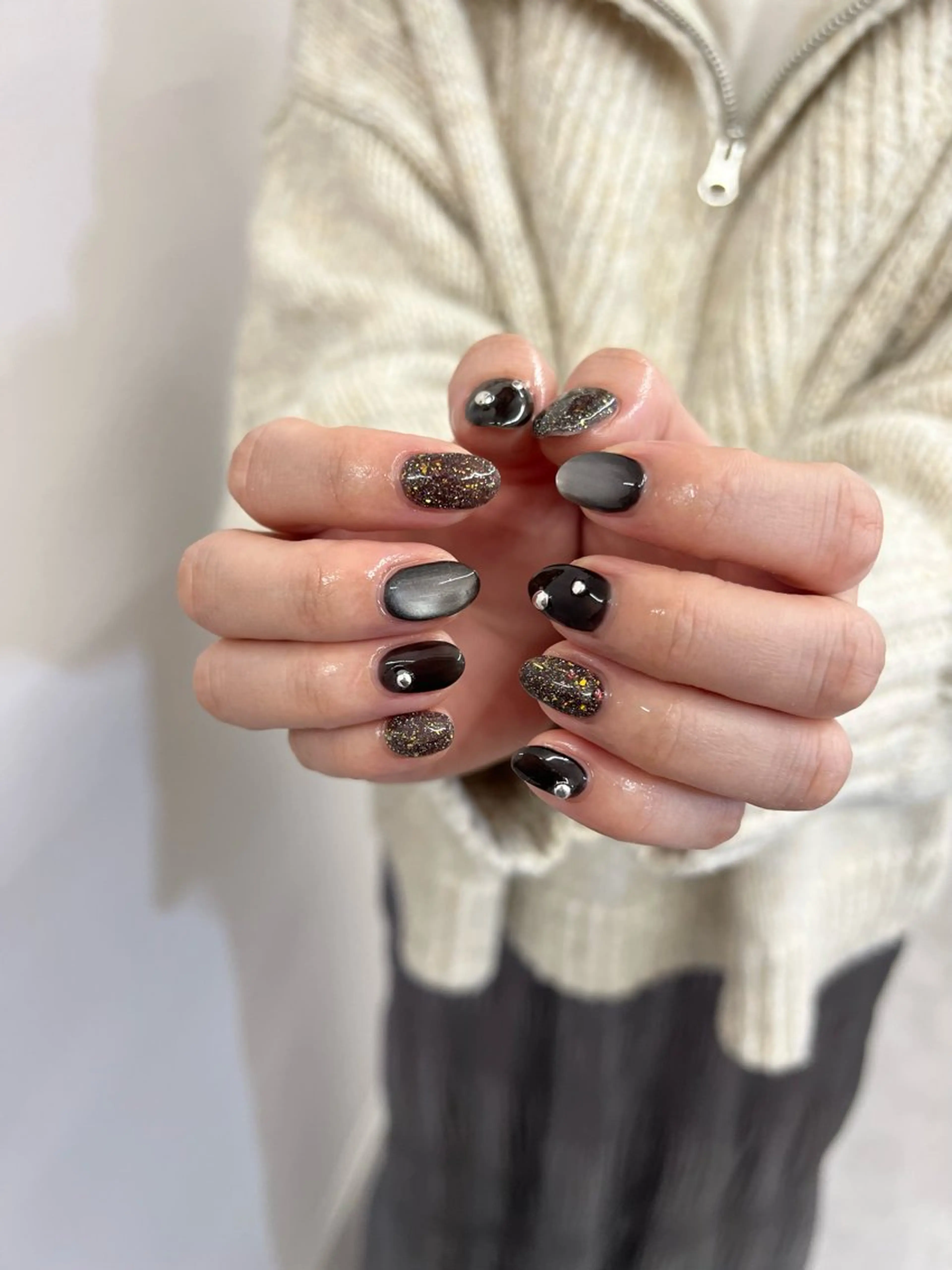 ネイル フラッシュネイル ジェルネイル マグネットネイル ニュアンスネイル パラジェル ハンドネイル ハンドケア Bana_ Nailのその他イメージ