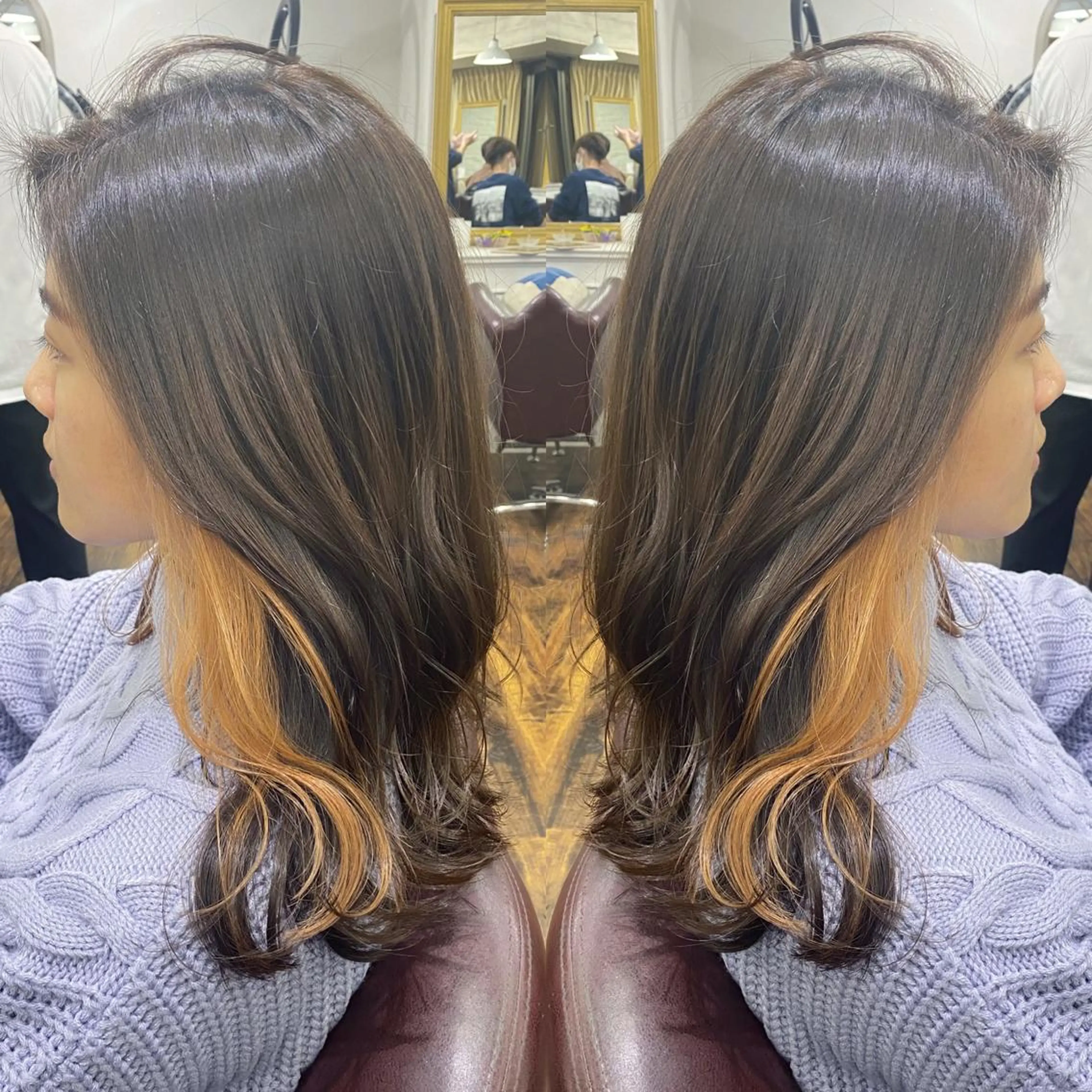 ミディアム カット ヘアカラー トリートメント ヘアリゾート粋　新宿三丁目本店所属・前地 麻衣のヘアスタイル