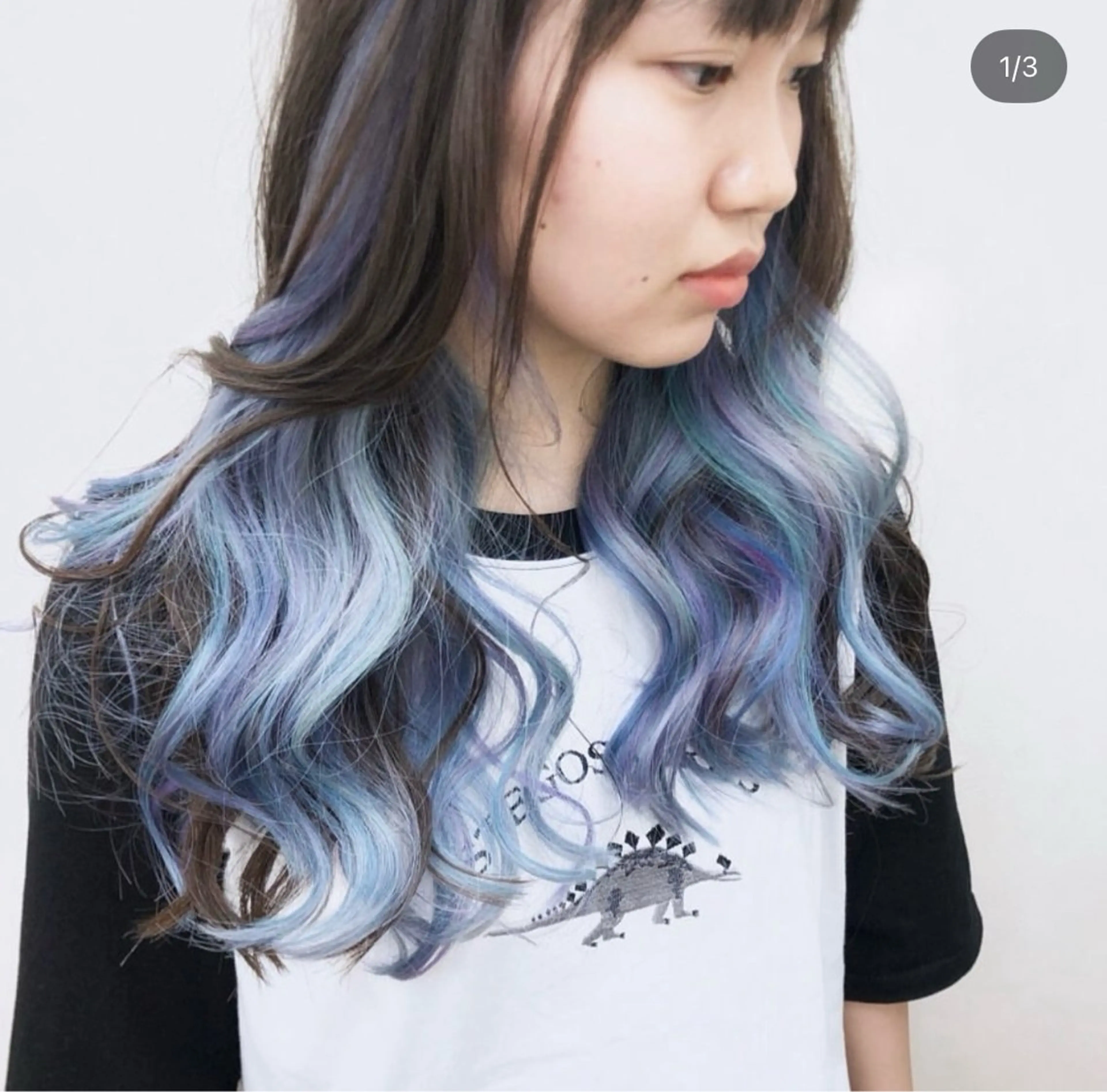 ロング カラー ブルーカラー インナーカラー ユニコーンカラー カット ヘアカラー ナカジマ ナナのヘアスタイル
