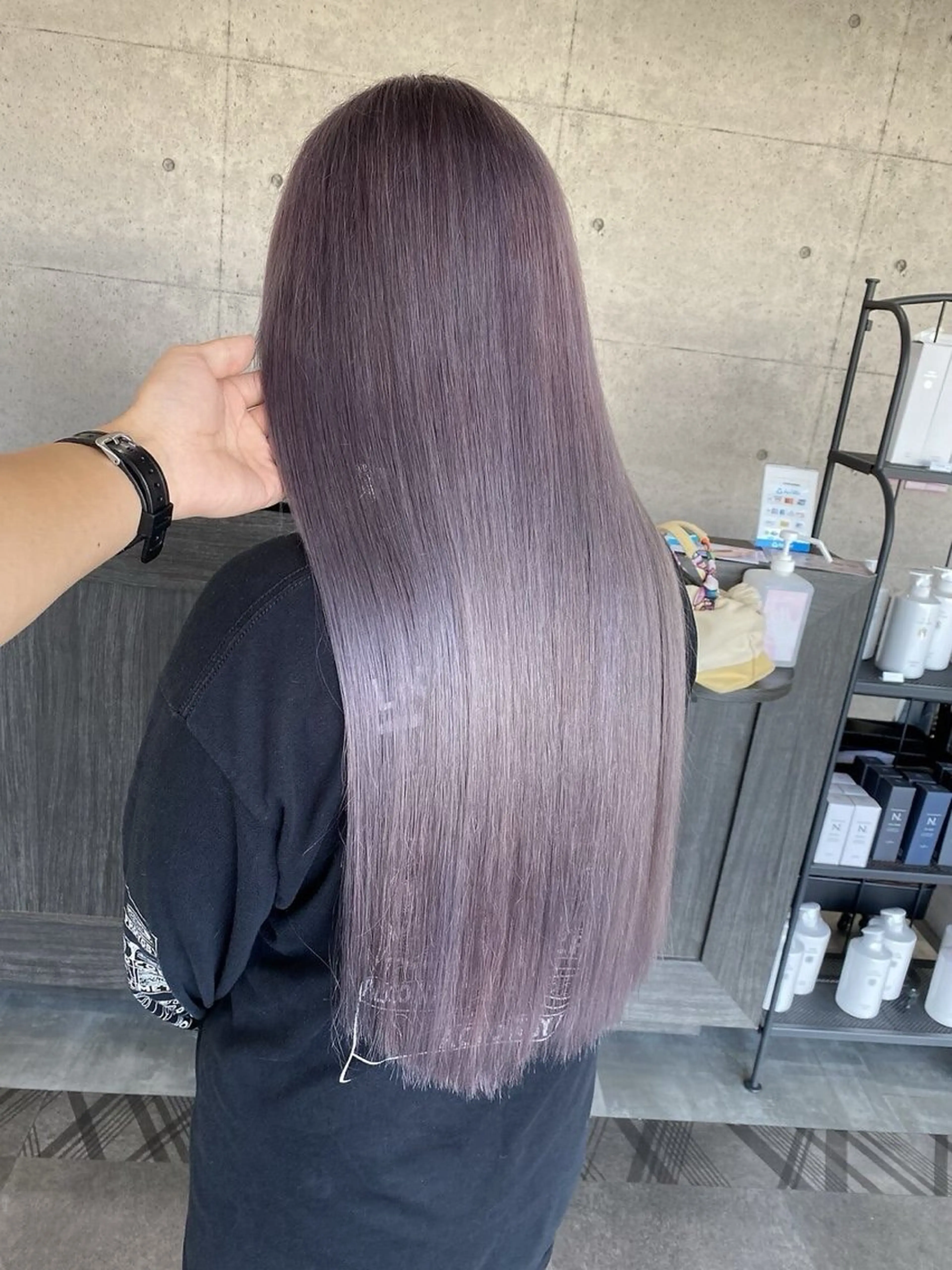 ロング ショートボブ ボブ ハイライト レイヤーカット 縮毛矯正 ヘアカラー ULu. 岡山駅店 髪質改善トリートメント＆ハイトーンカラー所属・SUZU/岡山/矯正 ハイトーン/レイヤーのヘアスタイル