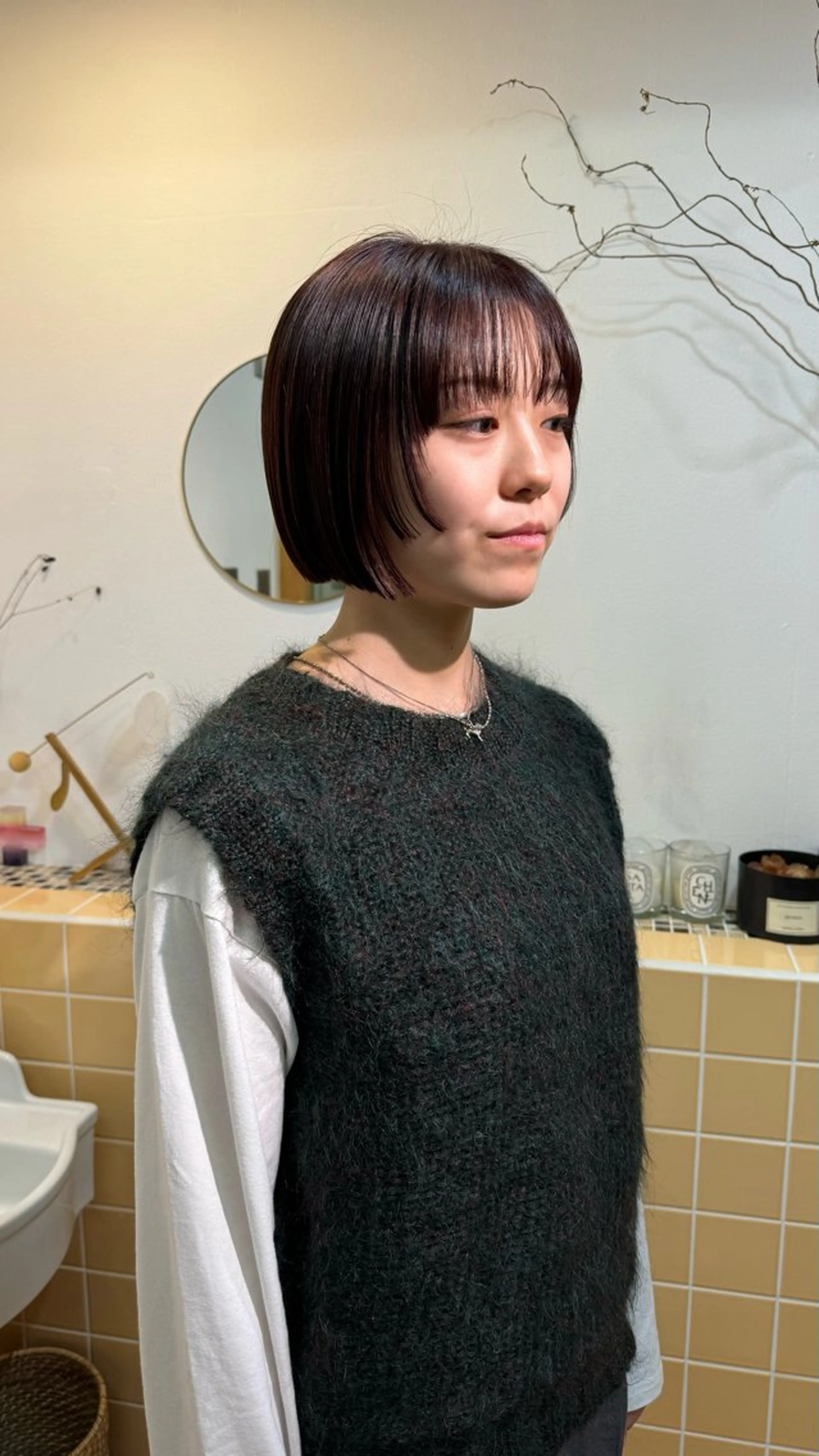 ショート カラー ボブ 姫カット カット ヘアカラー トリートメント Seeknext // Rukaのヘアスタイル