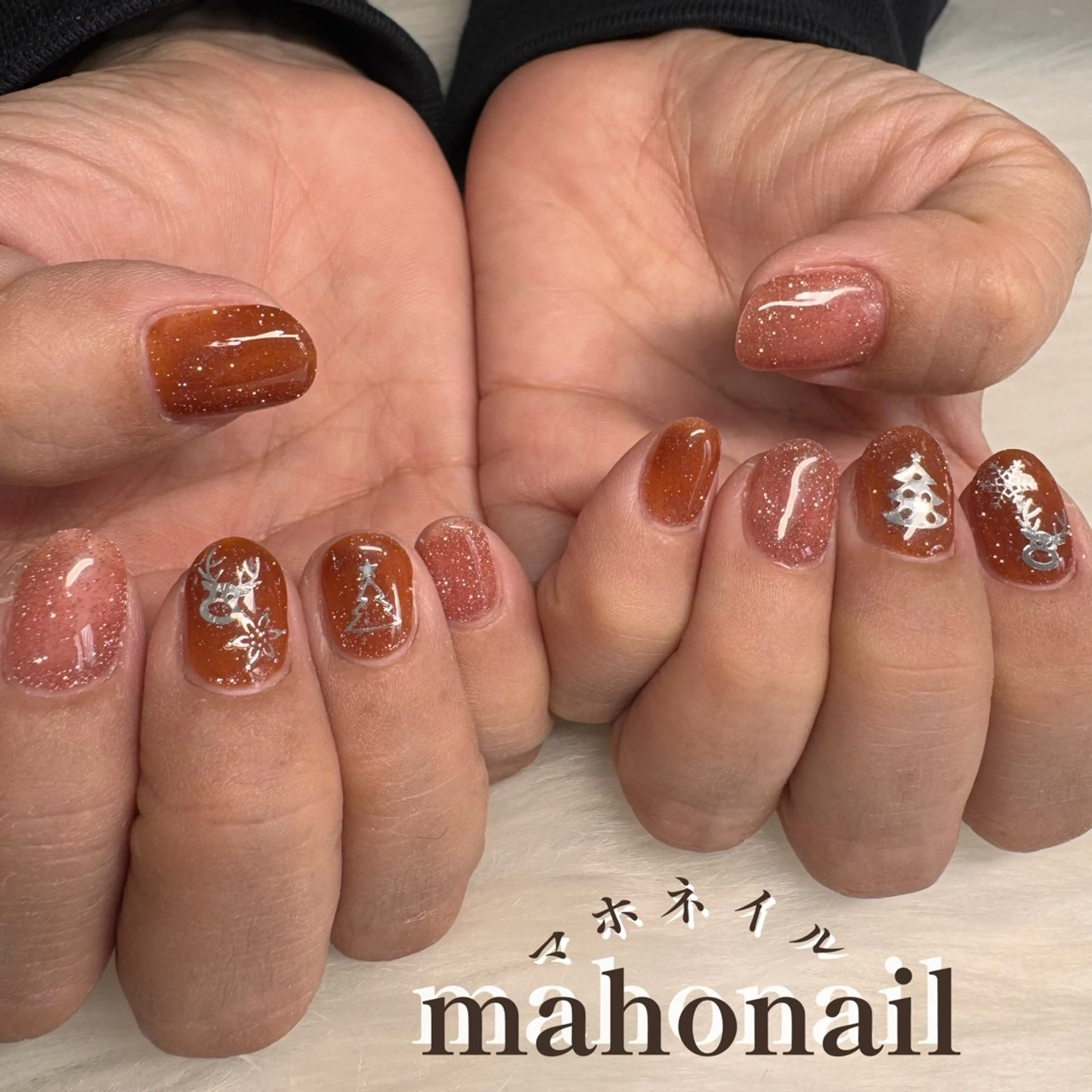 ネイル アートネイル ワンカラーネイル 赤色 冬ネイル クリスマス maho nail マホネイルのネイルデザイン