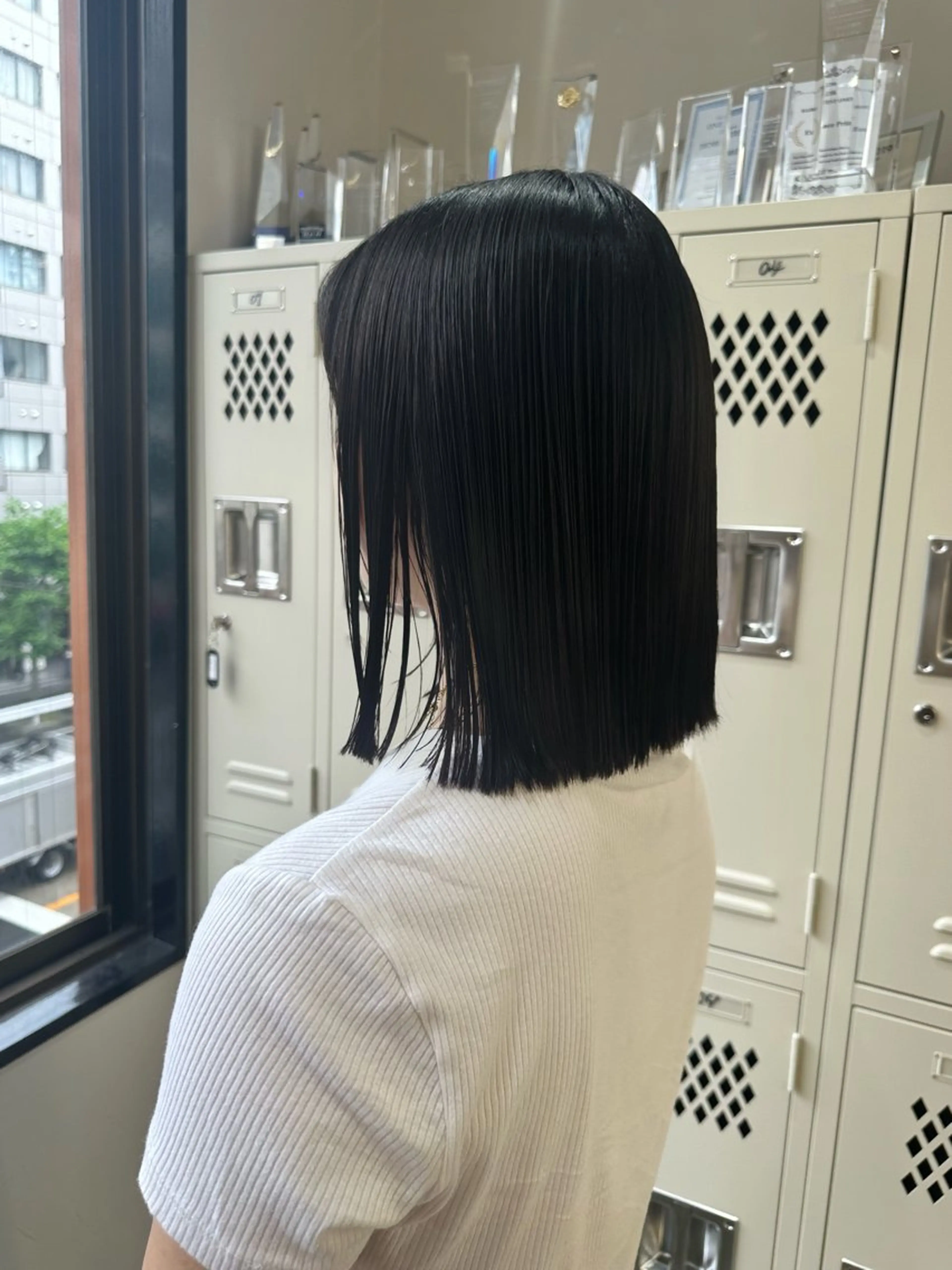 ミディアム ミディアムパーマ 髪質改善 レイヤーカット 縮毛矯正 トリートメント カット 縮毛矯正 トリートメント 髪質改善/レイヤー/ 艶髪🎀ayaneのヘアスタイル