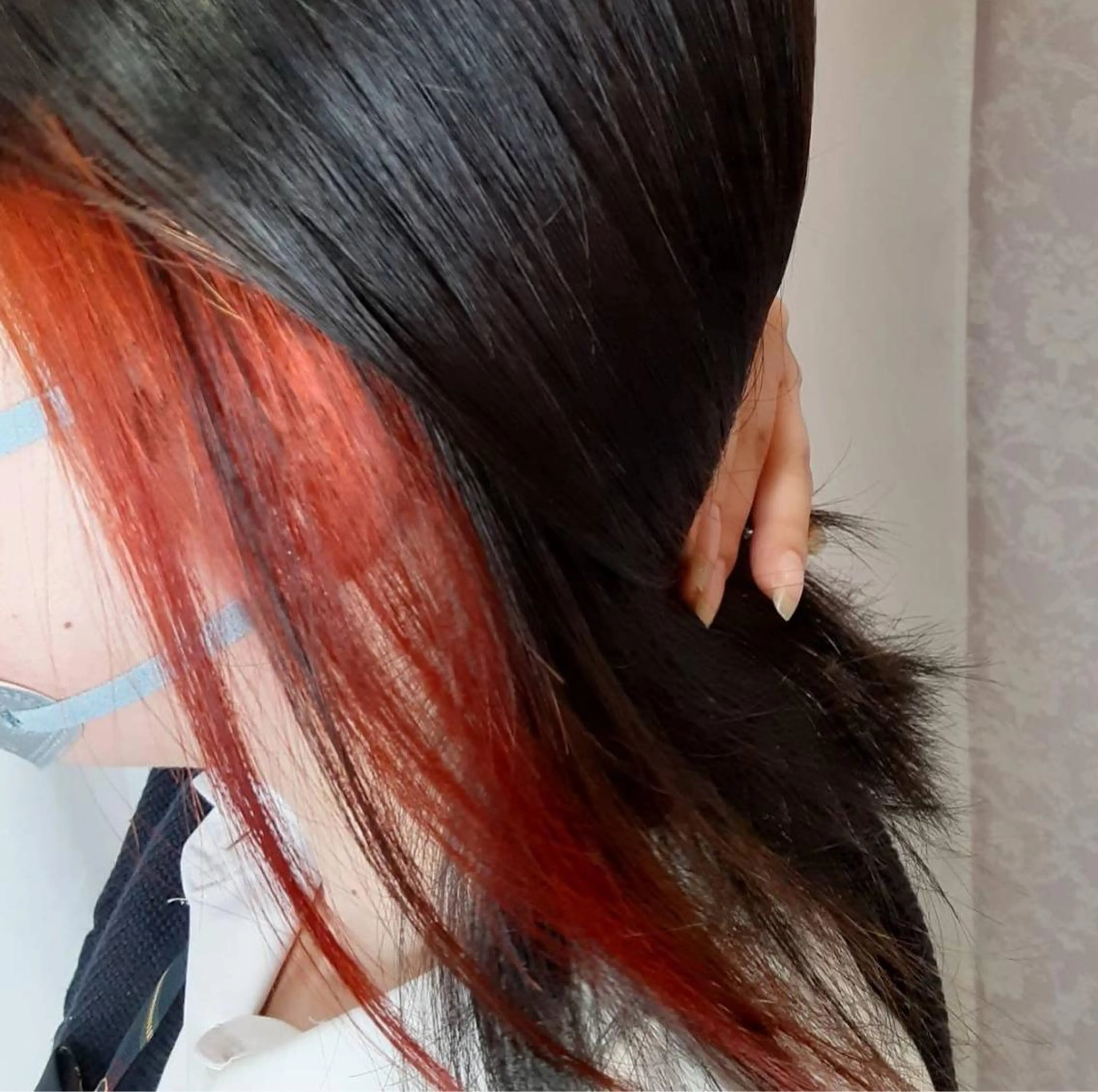 カラー インナーカラー オレンジ 稲田 全将のヘアスタイル