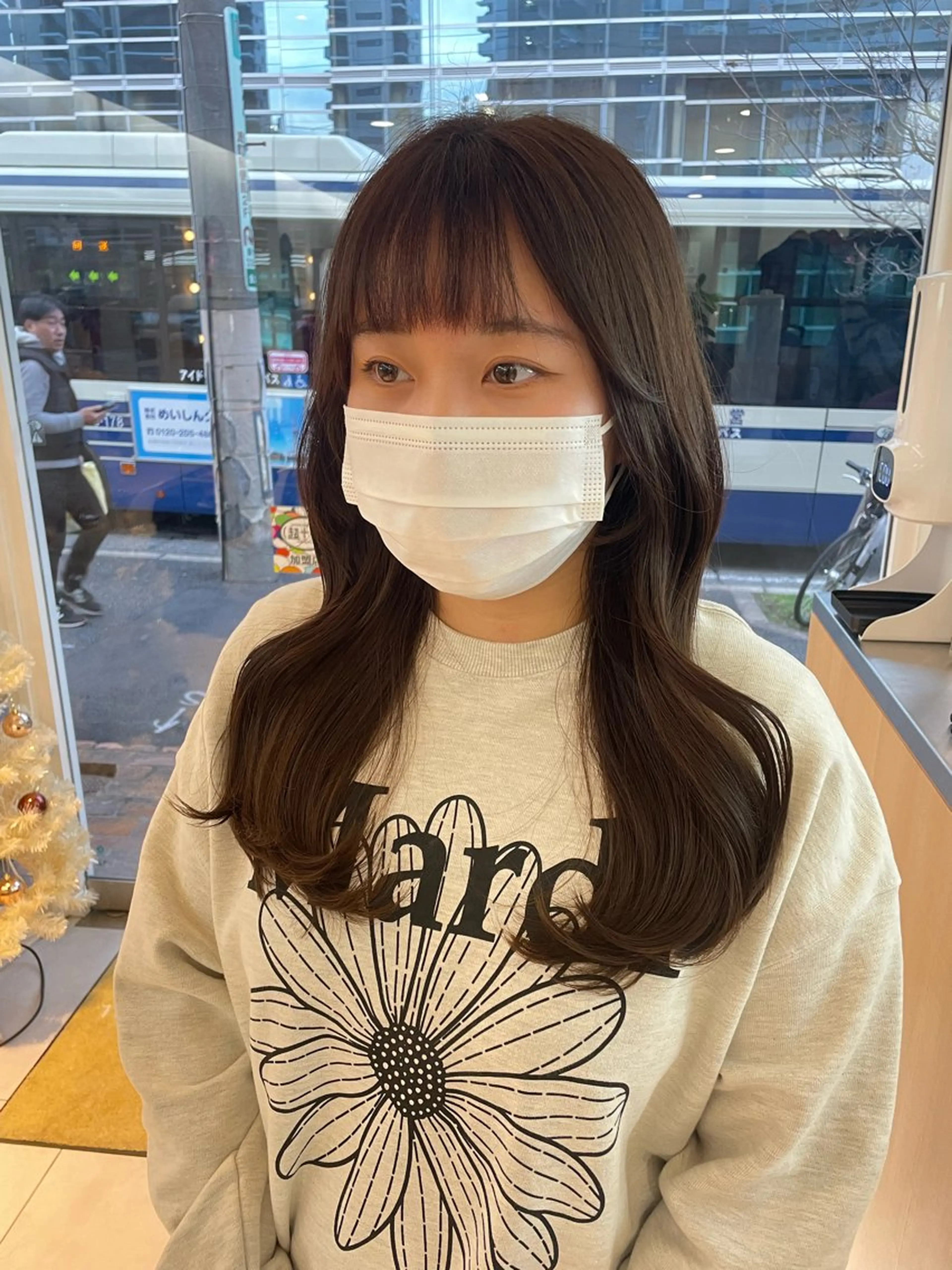 ロング 顔まわりレイヤー 姫カット 韓国風ヘア レイヤーカット ロング nuu 栄所属・🧸SAKI🎀 韓国レイヤーのヘアスタイル