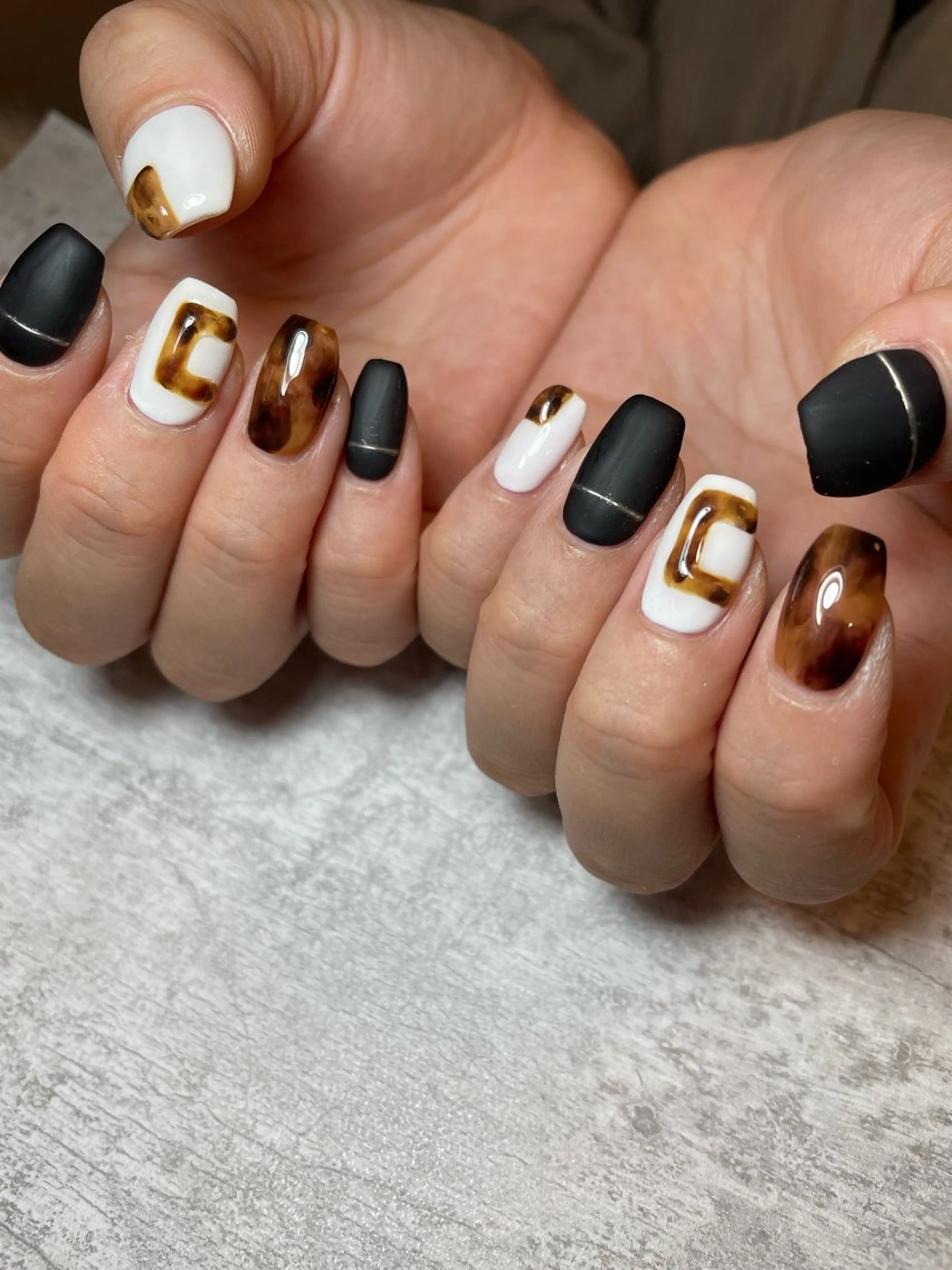 ネイル べっ甲ネイル 持ち込み ニュアンスネイル BEAUTY GARDEN 【nail salon unseul】所属・nana .のネイルデザイン