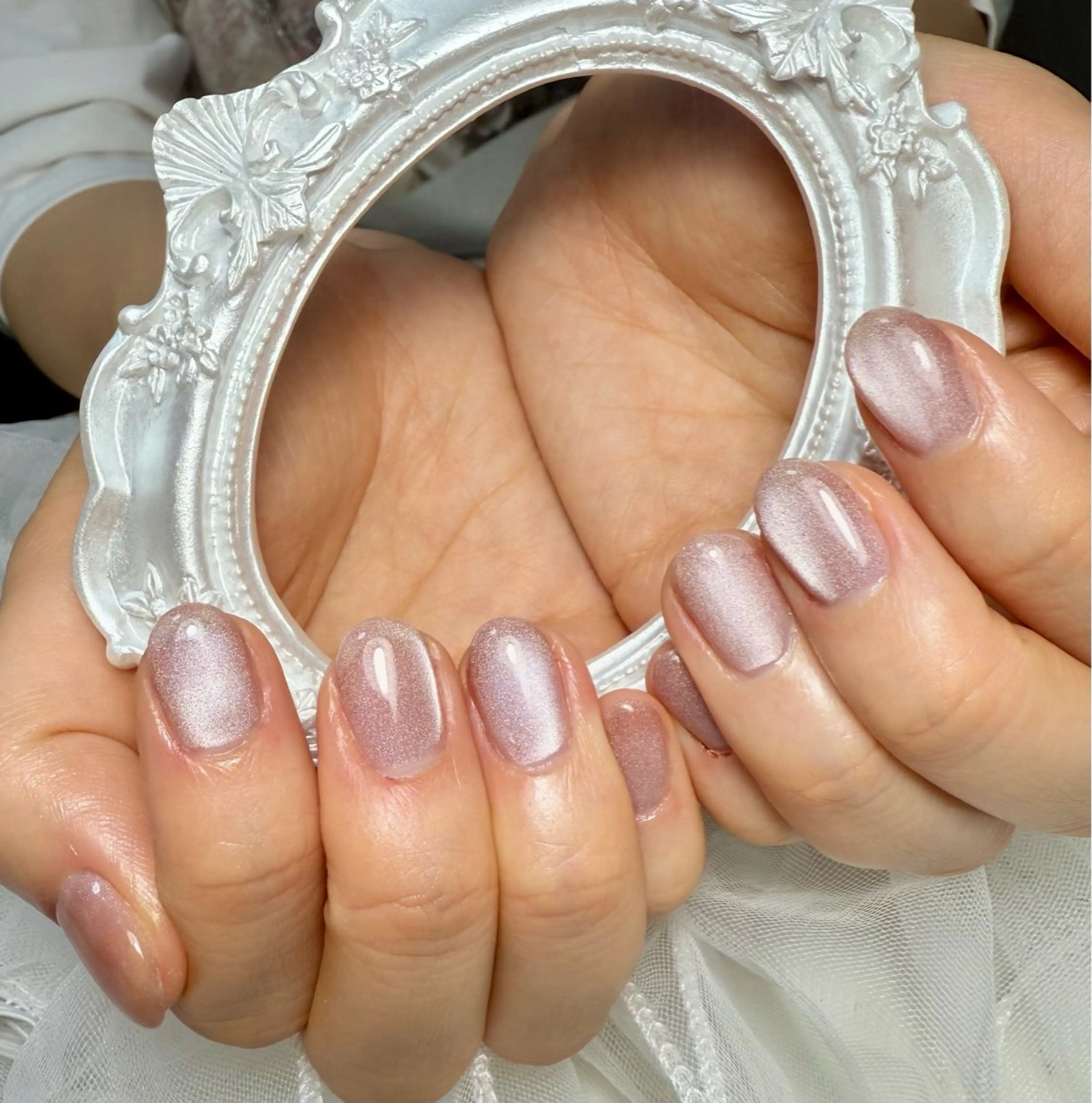 ネイル アートネイル チークネイル フレンチネイル ガラスフレンチ 氷ネイル・うるうるネイル M.N_ nailのネイルデザイン