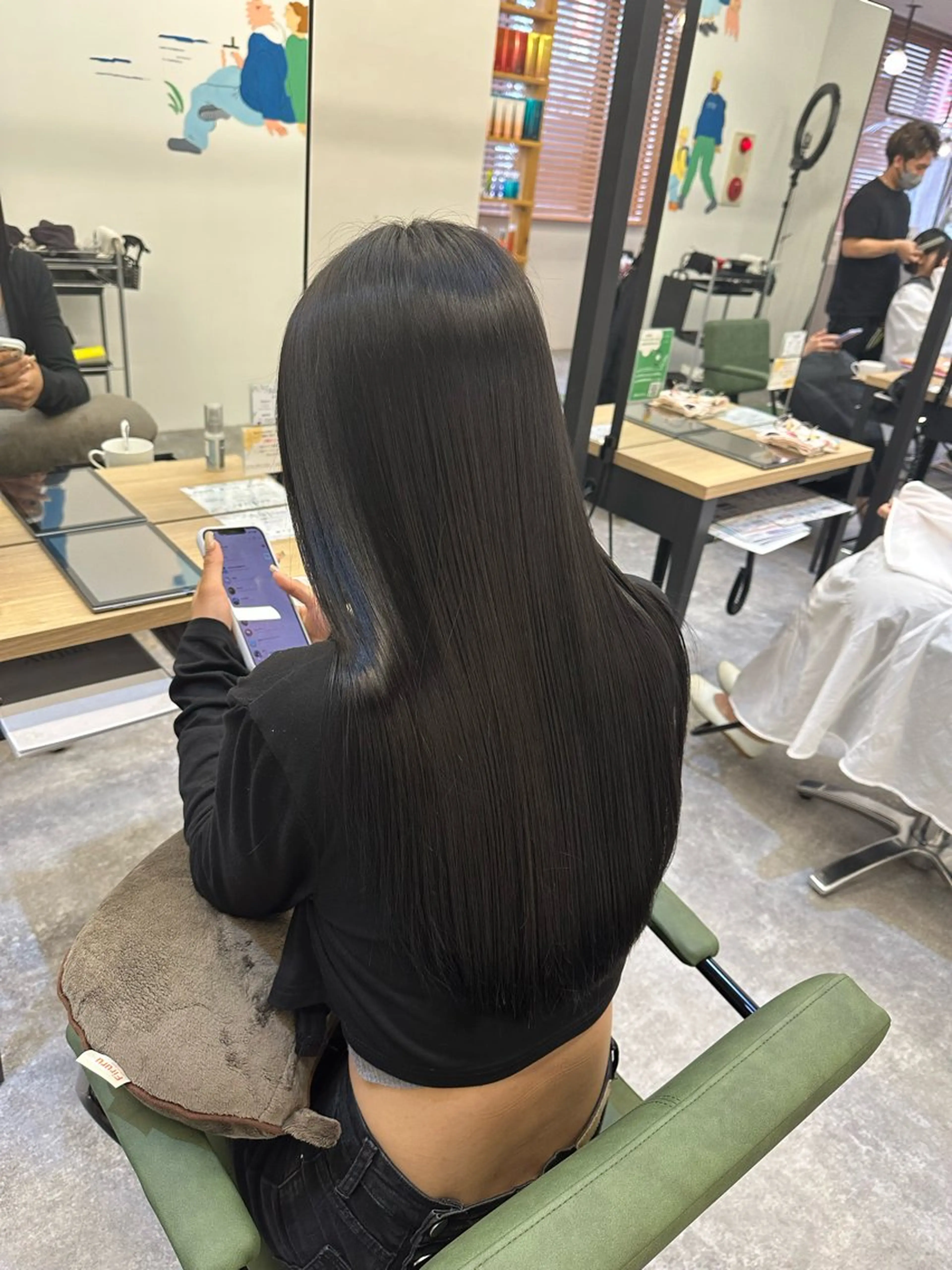 ロング カット 縮毛矯正 店長🌟小顔似合わせ デザインカラー◎古田のヘアスタイル