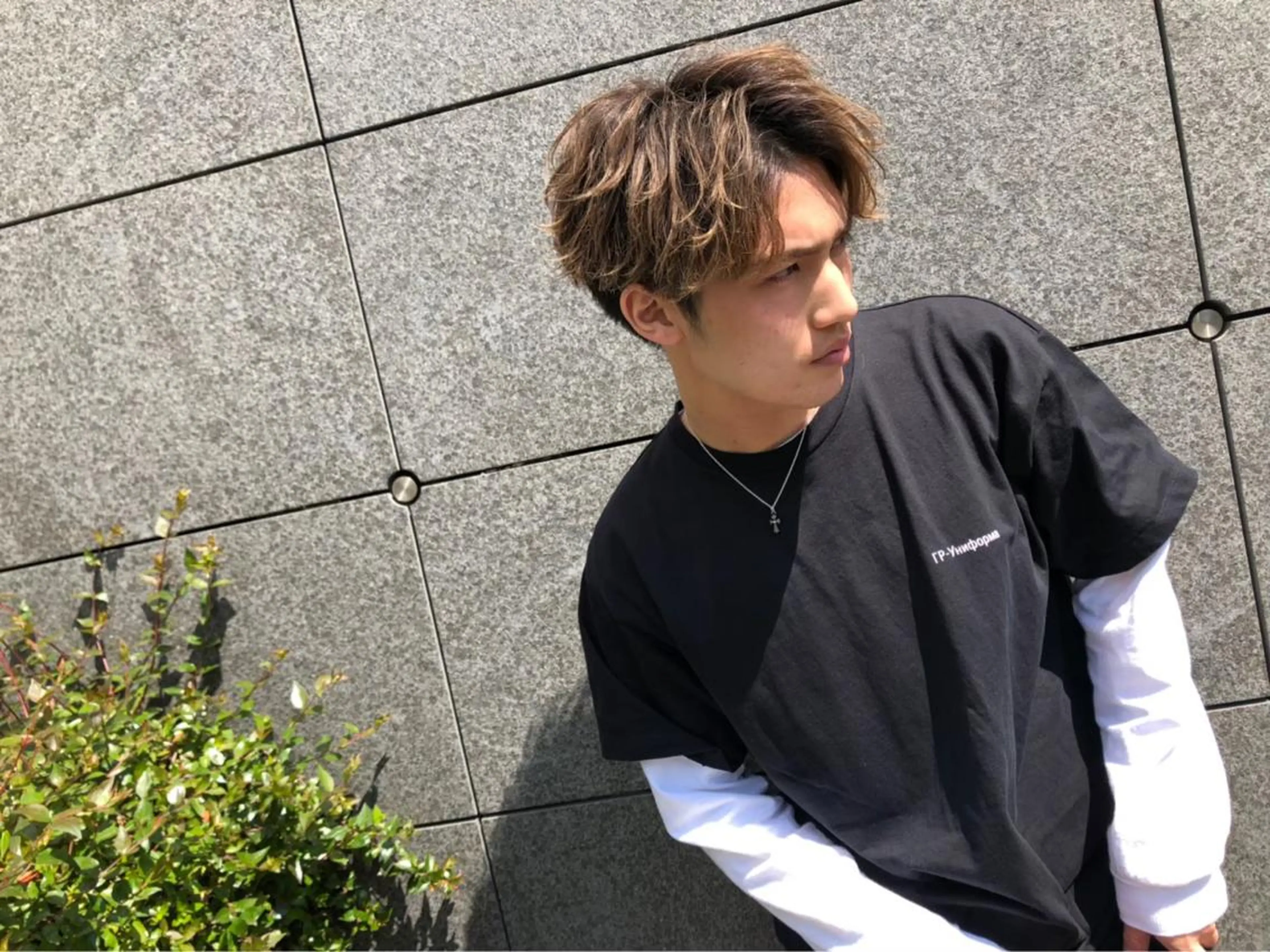 ショート カラー パーマ ヘアアレンジ メンズ キッズ 🟦ニュアンス/メン ズパーマ横浜🟦のヘアスタイル