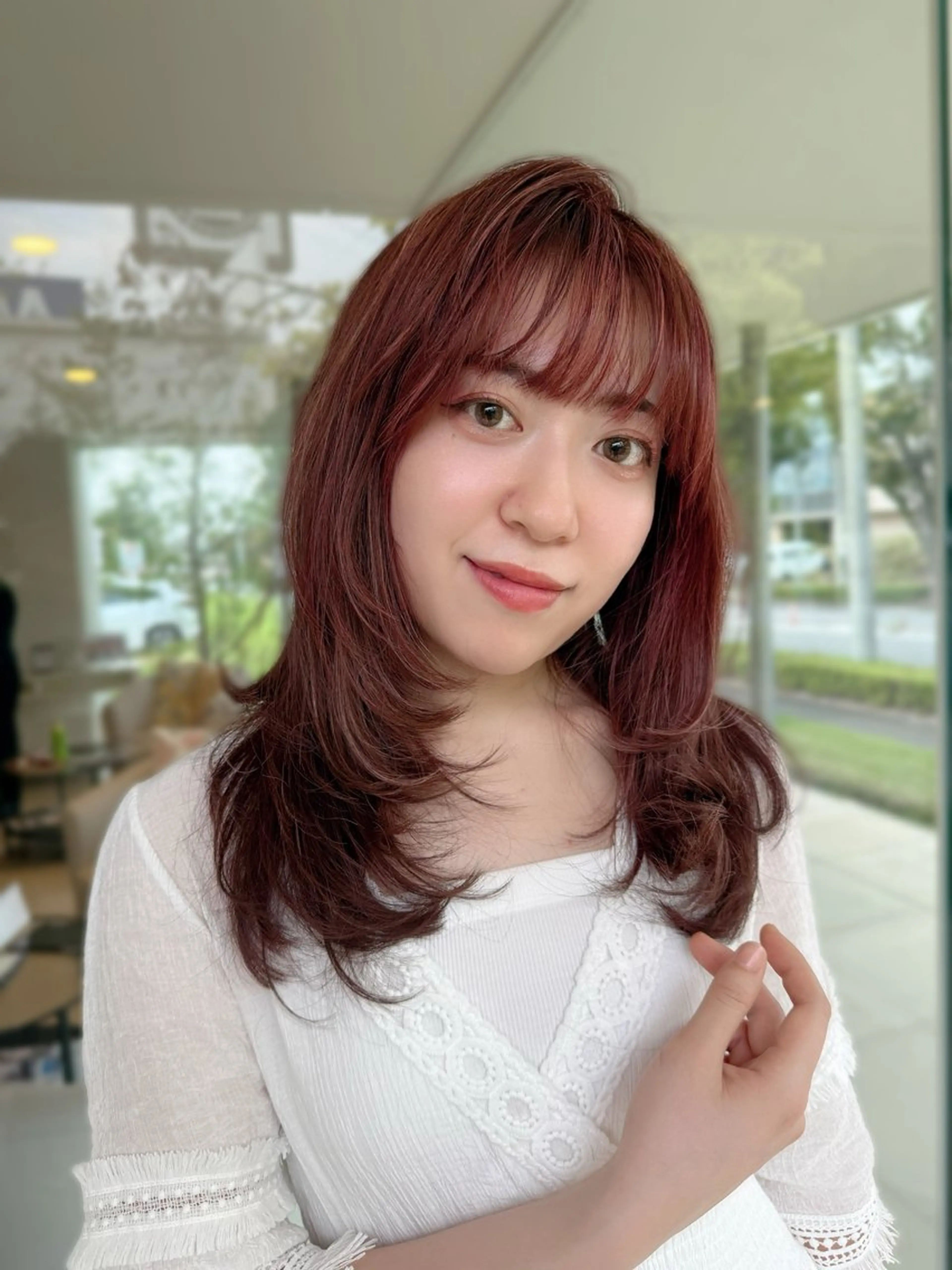 セミロング カラー カット ヘアカラー トリートメント 津田 幹太のヘアスタイル