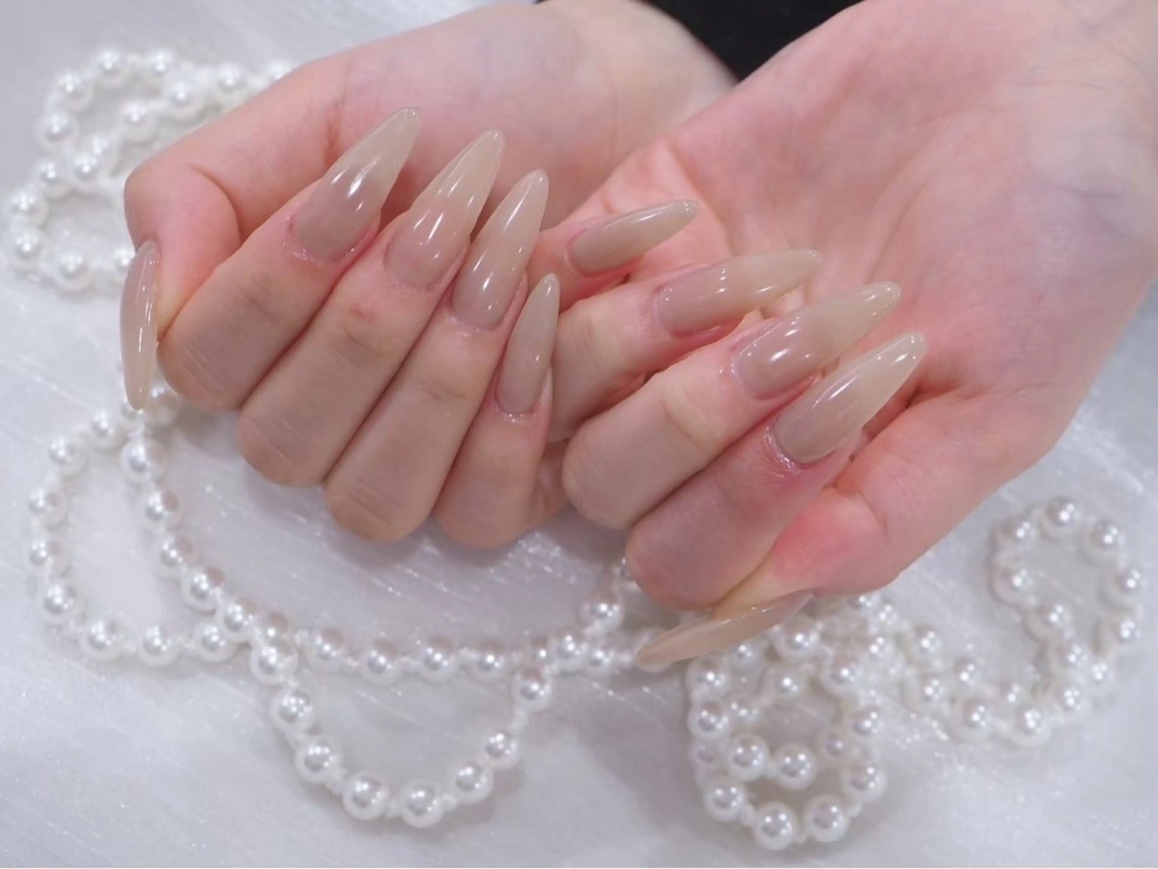 （ オフあり○ ：長さだし💅🏻 ）ワンカラー・グラデーション・フレンチ〈土日祝+550円〉の写真