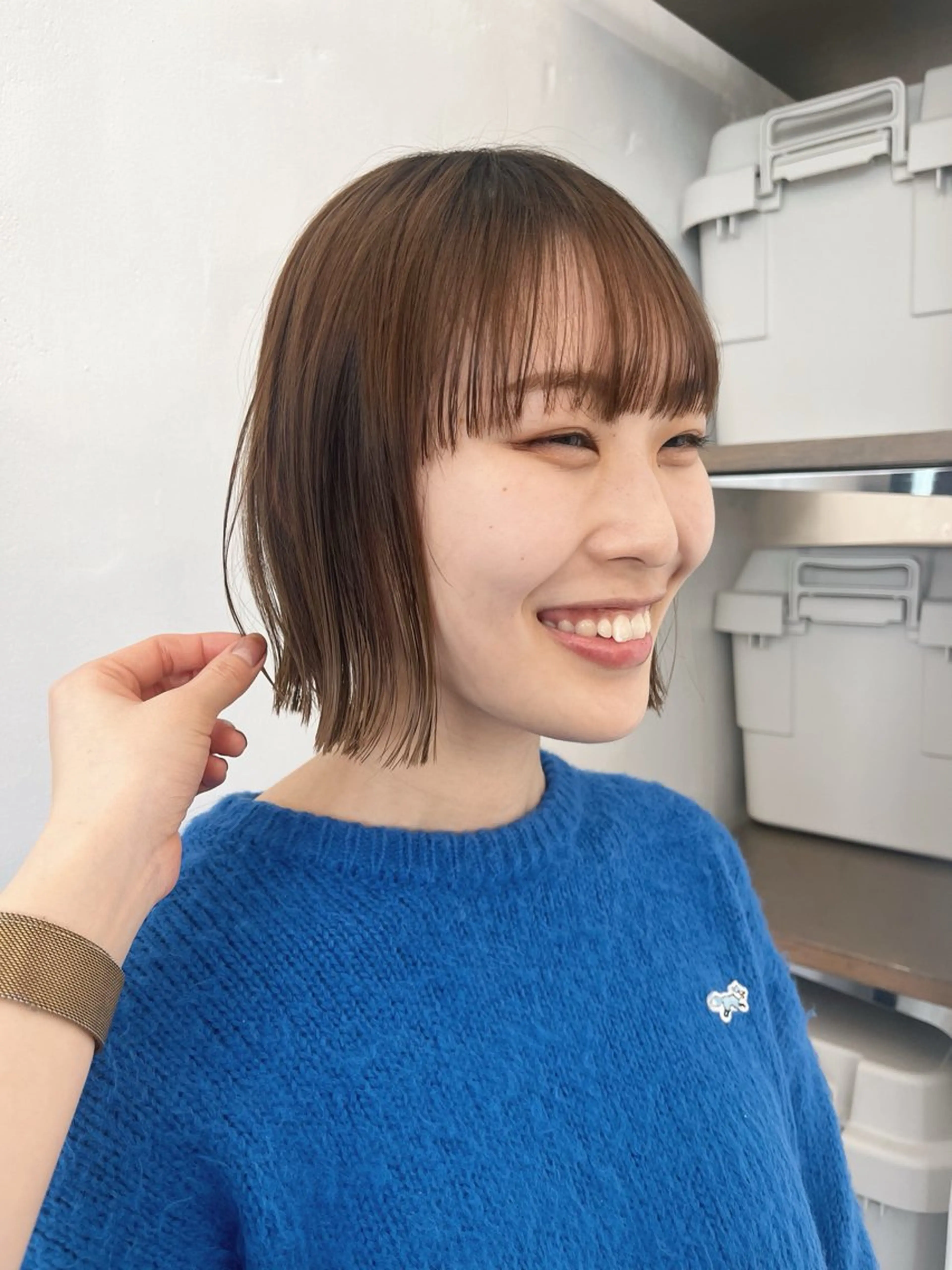 ショート カラー ブラウンカラー ボブ カット ヘアカラー ベージュ/暖色カラー /ボブ/ミカのヘアスタイル