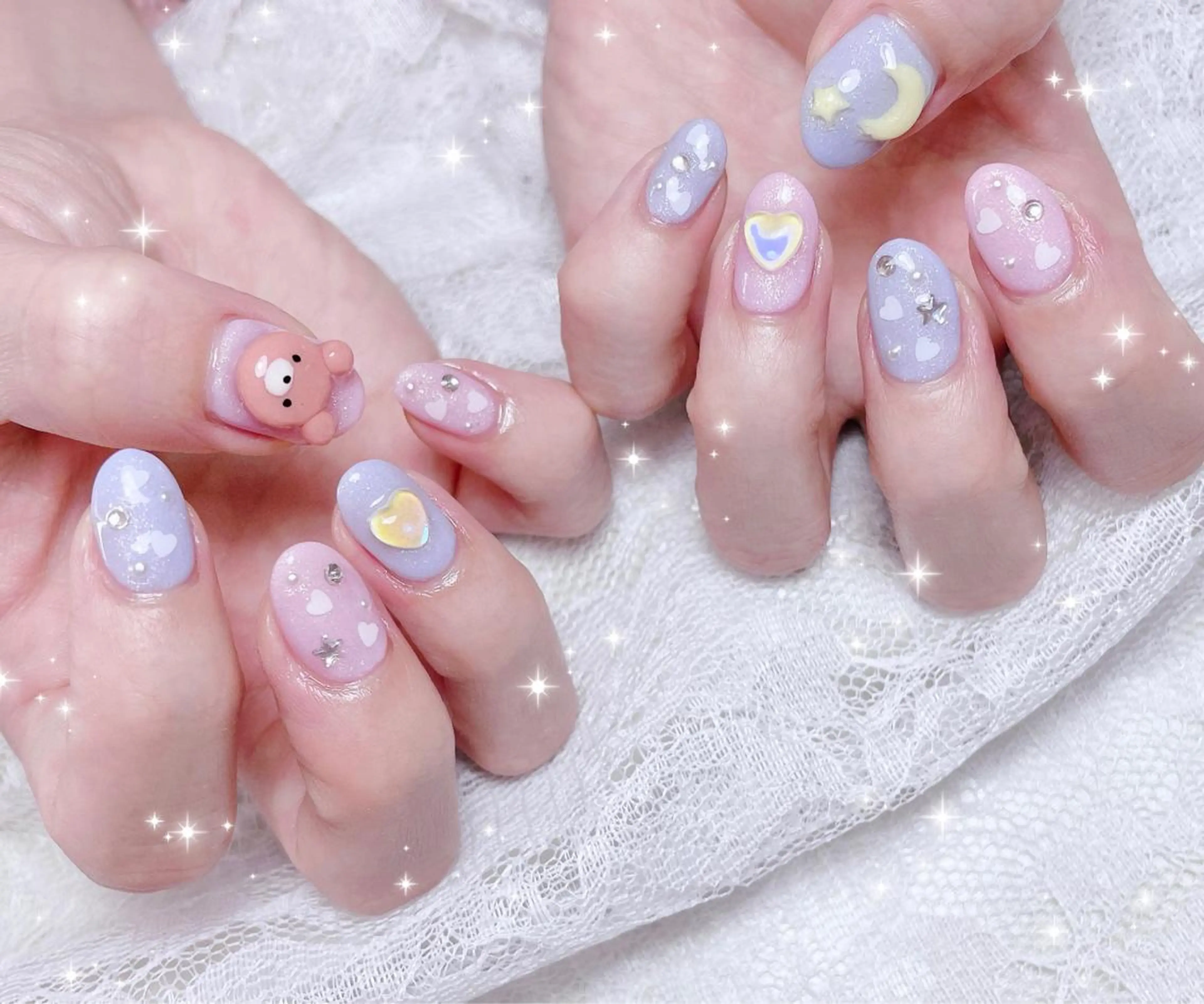ネイル パステルネイル ハンドネイル FLARE NAIL フレアネイルのネイルデザイン