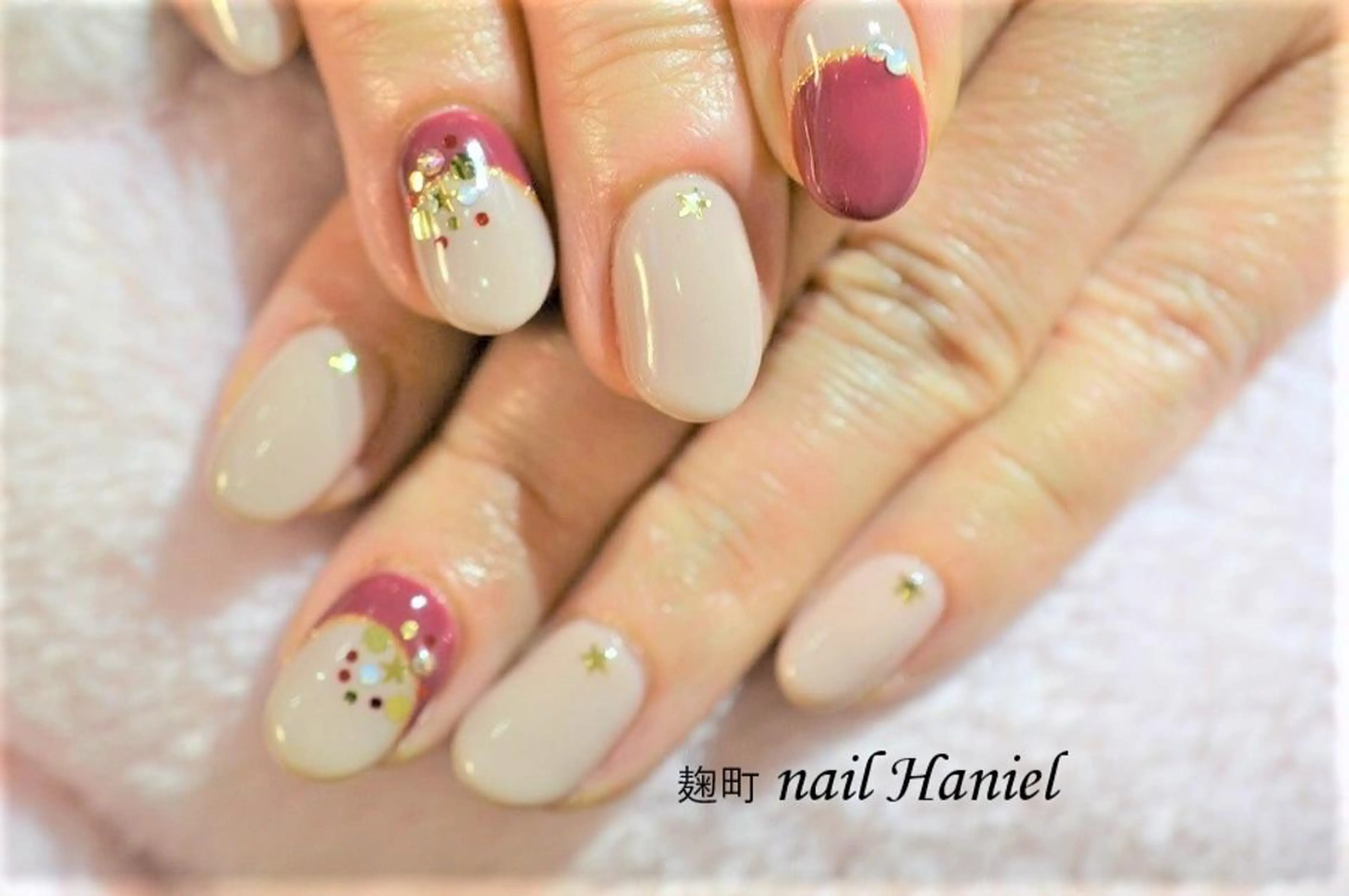 ネイル アートネイル ジェルネイル パラジェル 冬ネイル クリスマス nail Haniel所属・半蔵門サロンハニエル 魅神 ちよのネイルデザイン