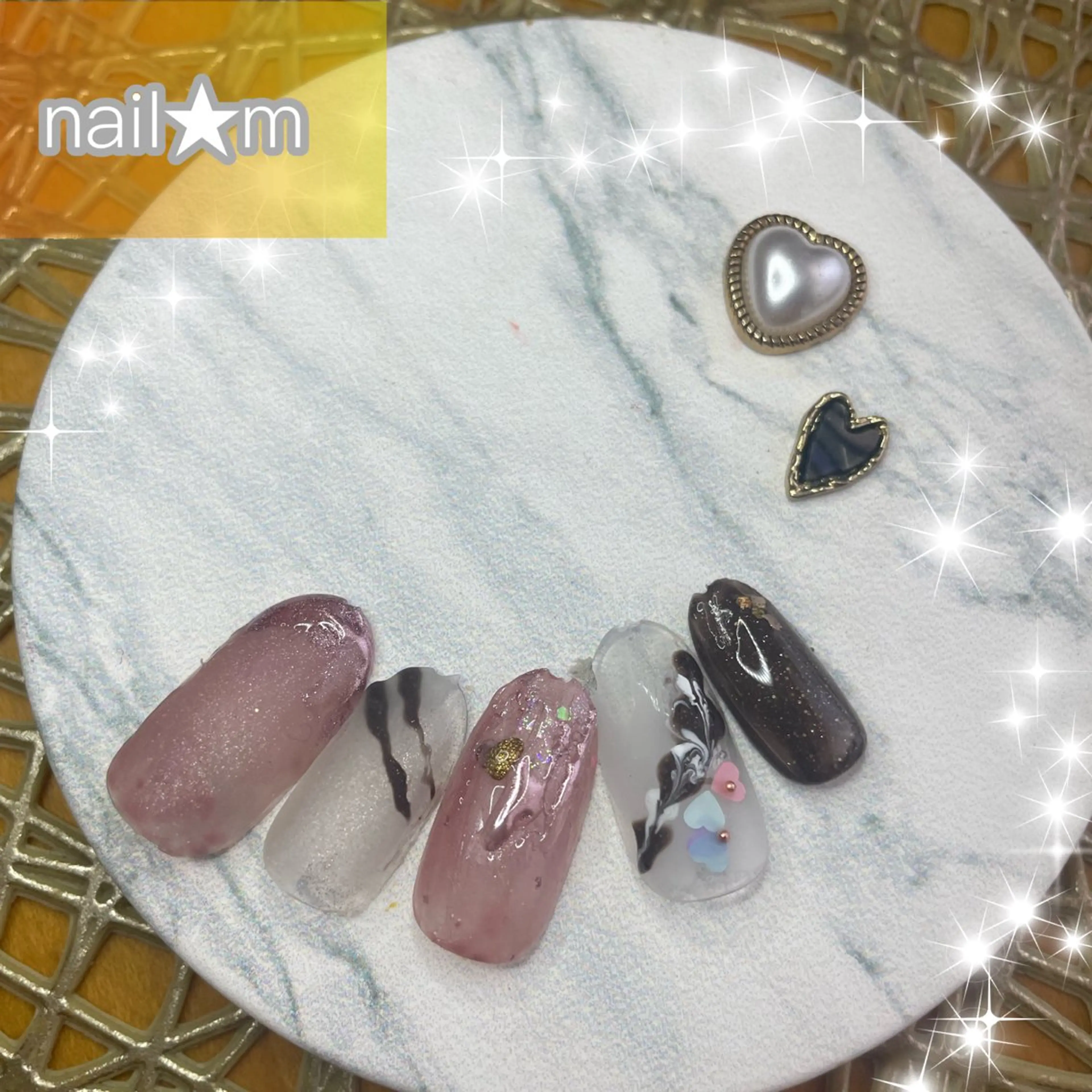 ネイル ハート ミラーネイル バレンタイン NAIL★M 真紀のネイルデザイン