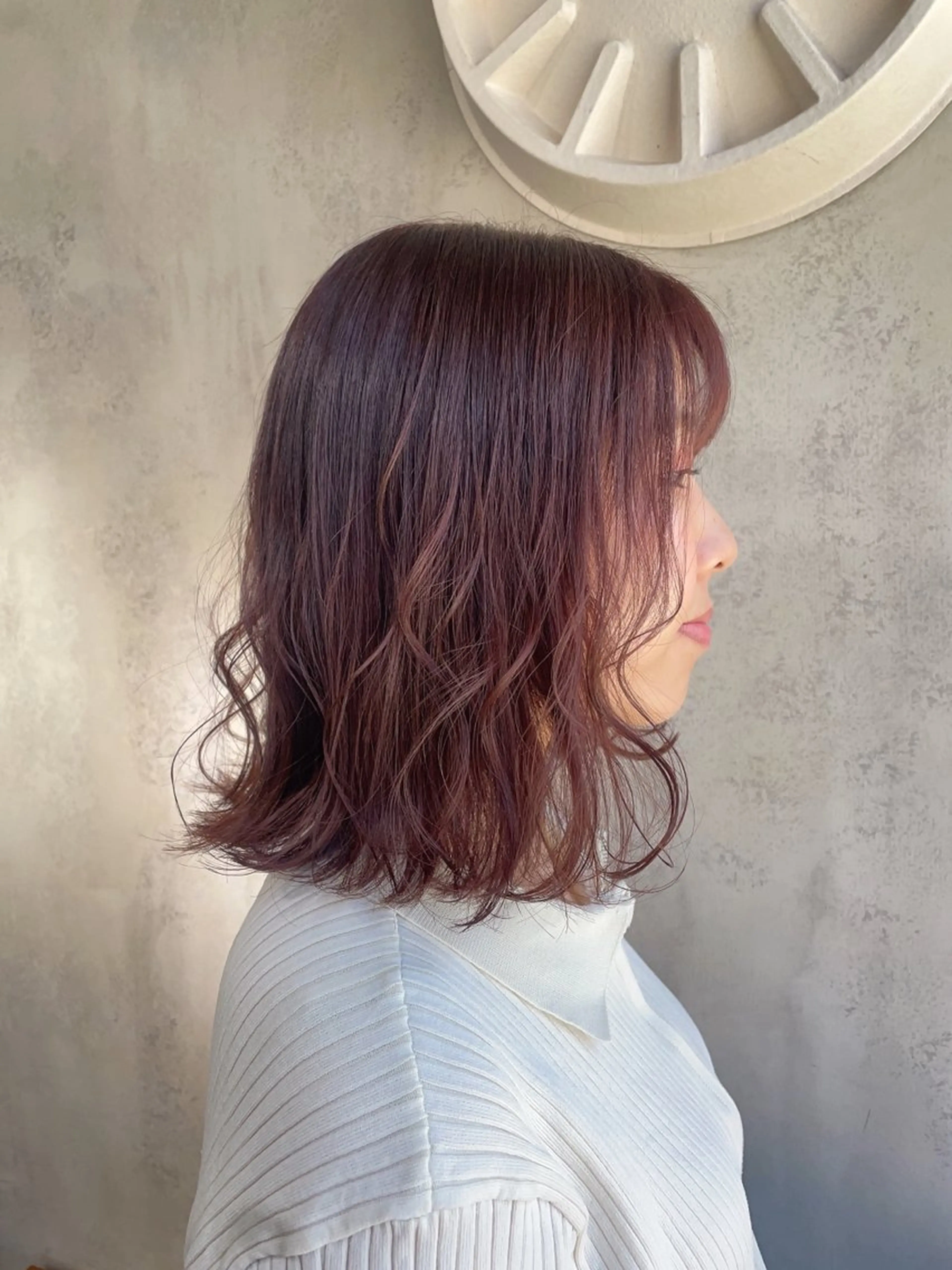 ミディアム カラー 梅田美容室 山崎海波のヘアスタイル