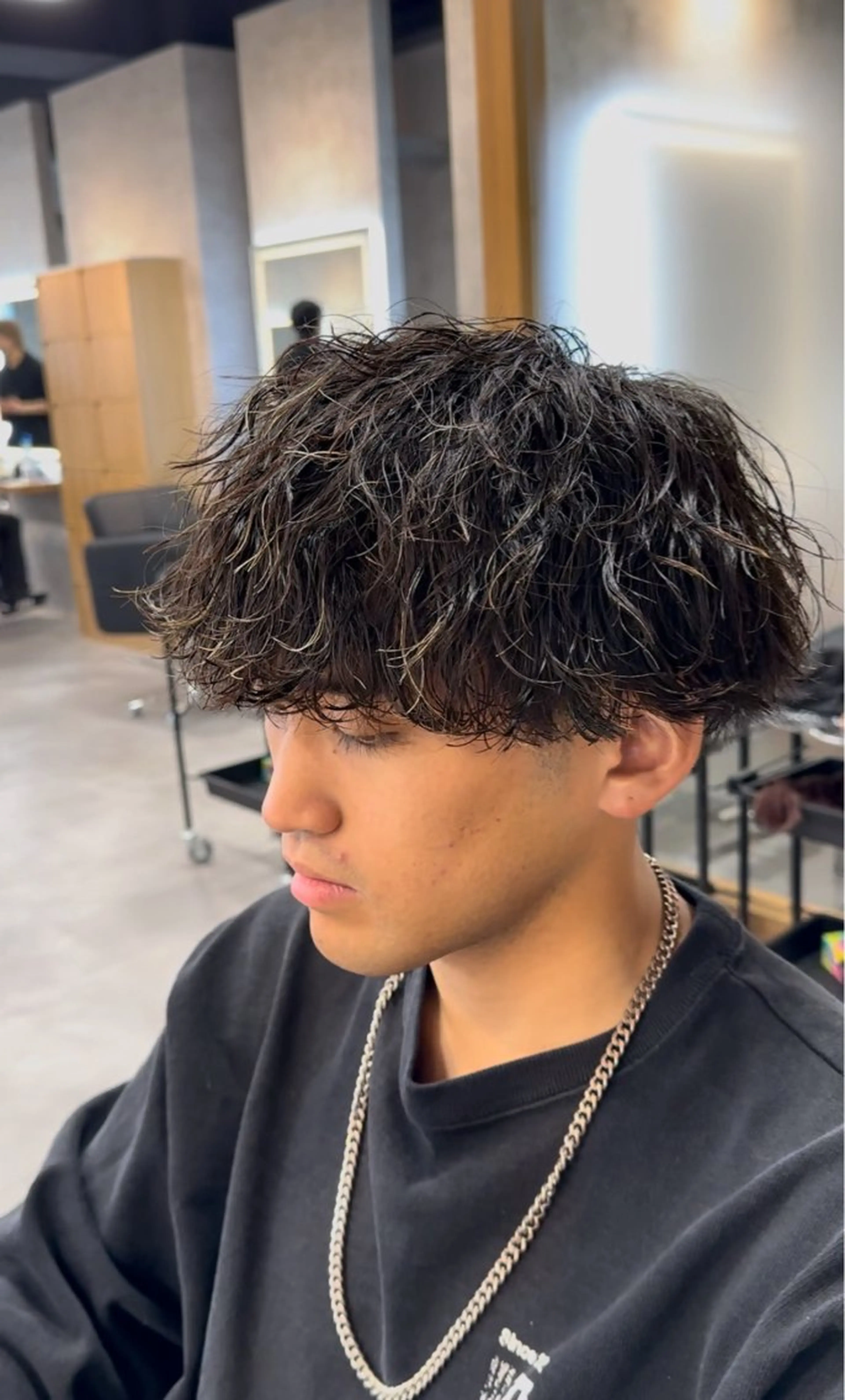 パーマ メンズ 波巻きパーマ カット ヘアカラー 札幌メンズヘア指名 No.1光👑👑のヘアスタイル