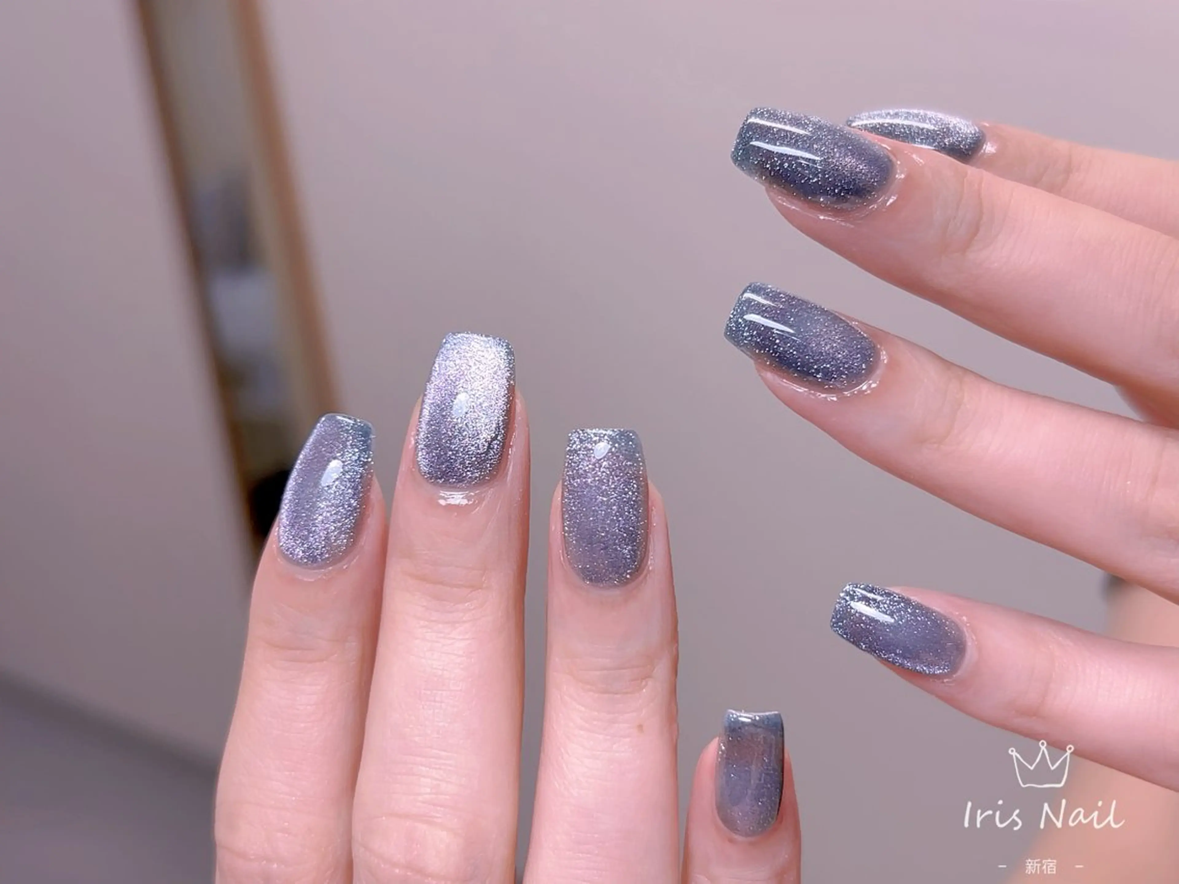 ネイル フレンチネイル ジェルネイル グラデーション 韓国ネイル マグネットネイル ハンドネイル 【長さ出し】 IRIS NAILのネイルデザイン