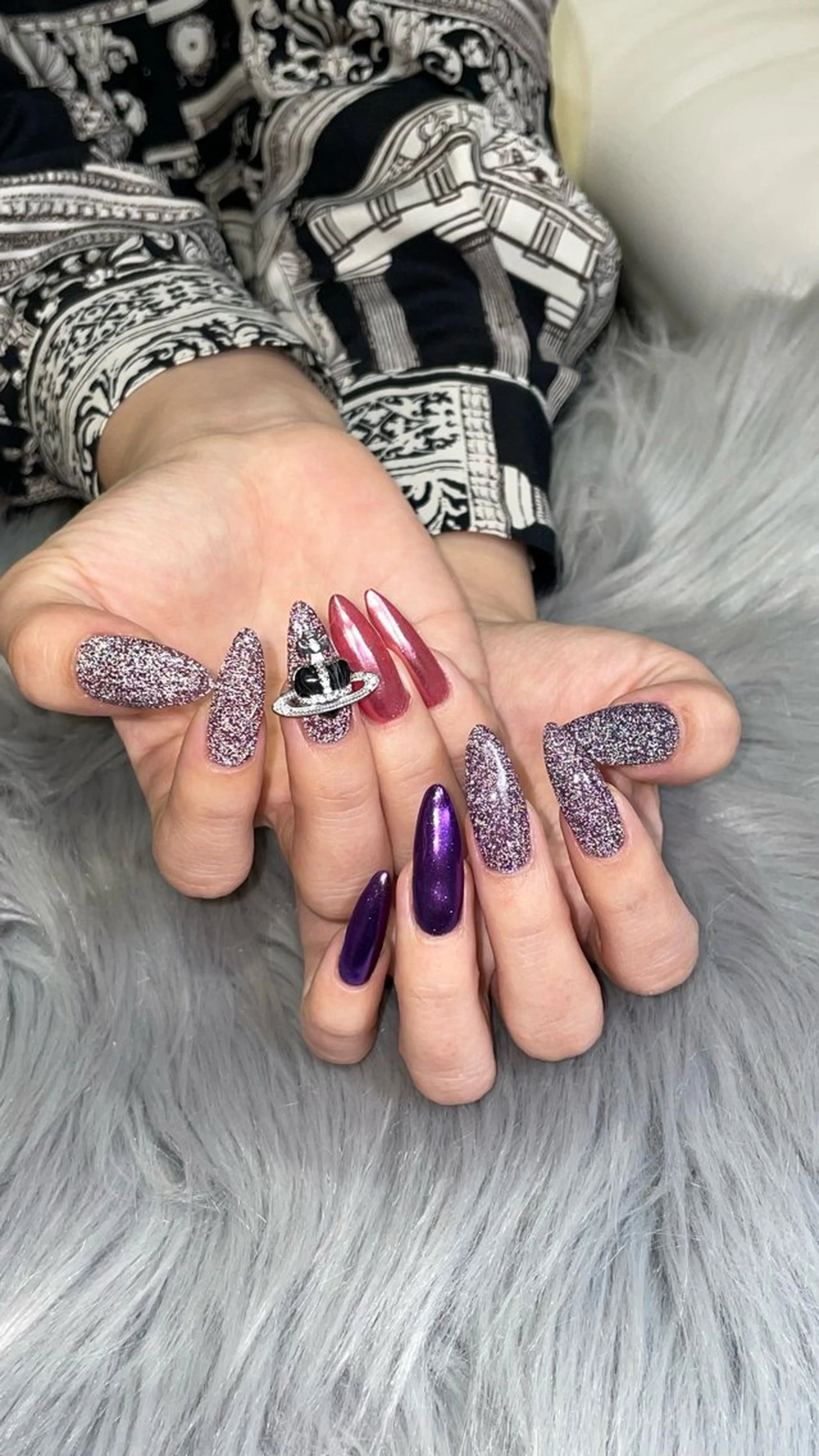 ネイル ラメ(グリッター) ハンドネイル RICO NAIL所属・RICO Nail パーツつけ放題🌈のネイルデザイン