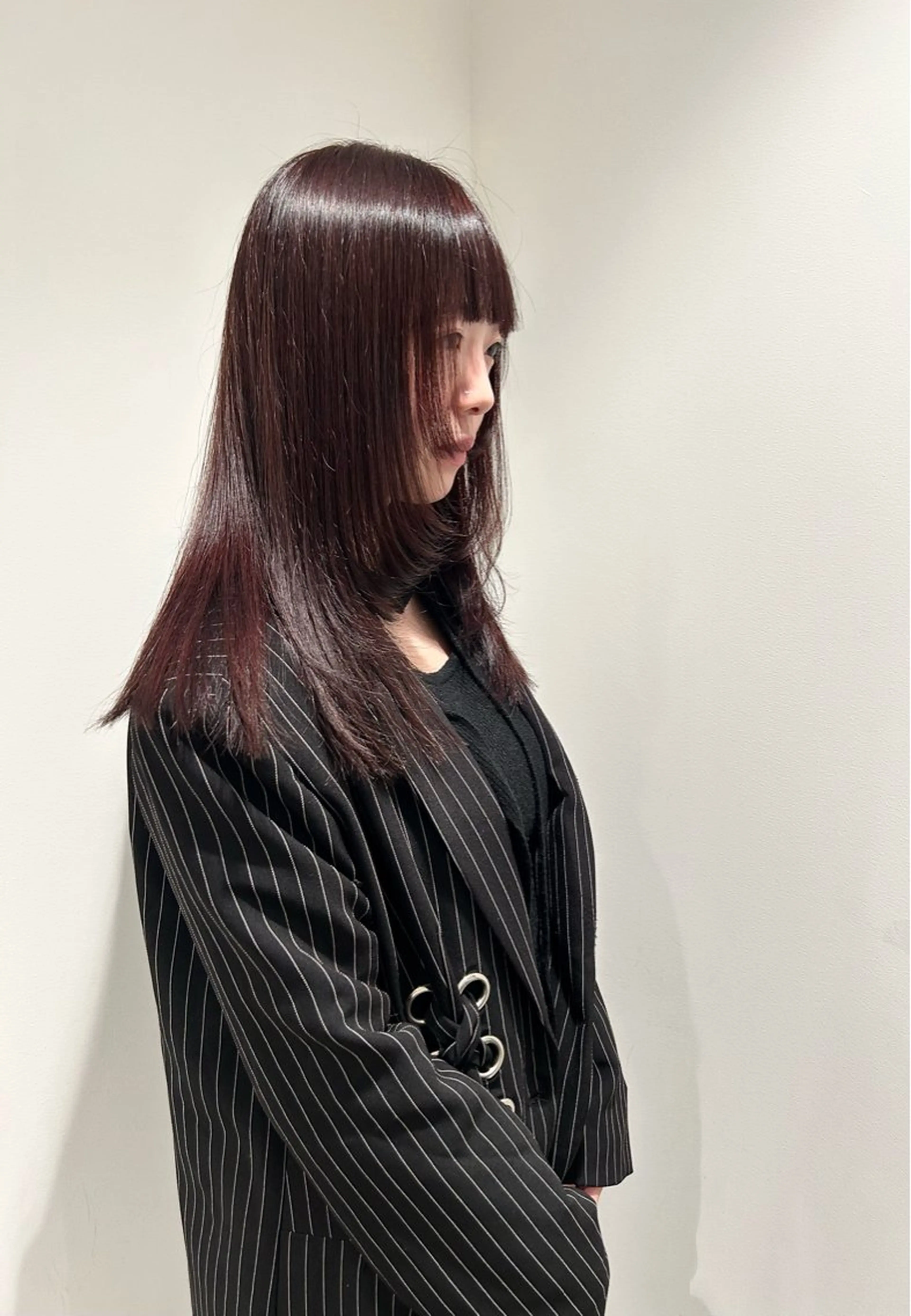 ロング カラー ボルドーカラー レイヤーカット GO TODAY  SHAIRE  SALON   渋谷モディ所属・スキバサミを使わない カット🌼唯🌼のヘアスタイル
