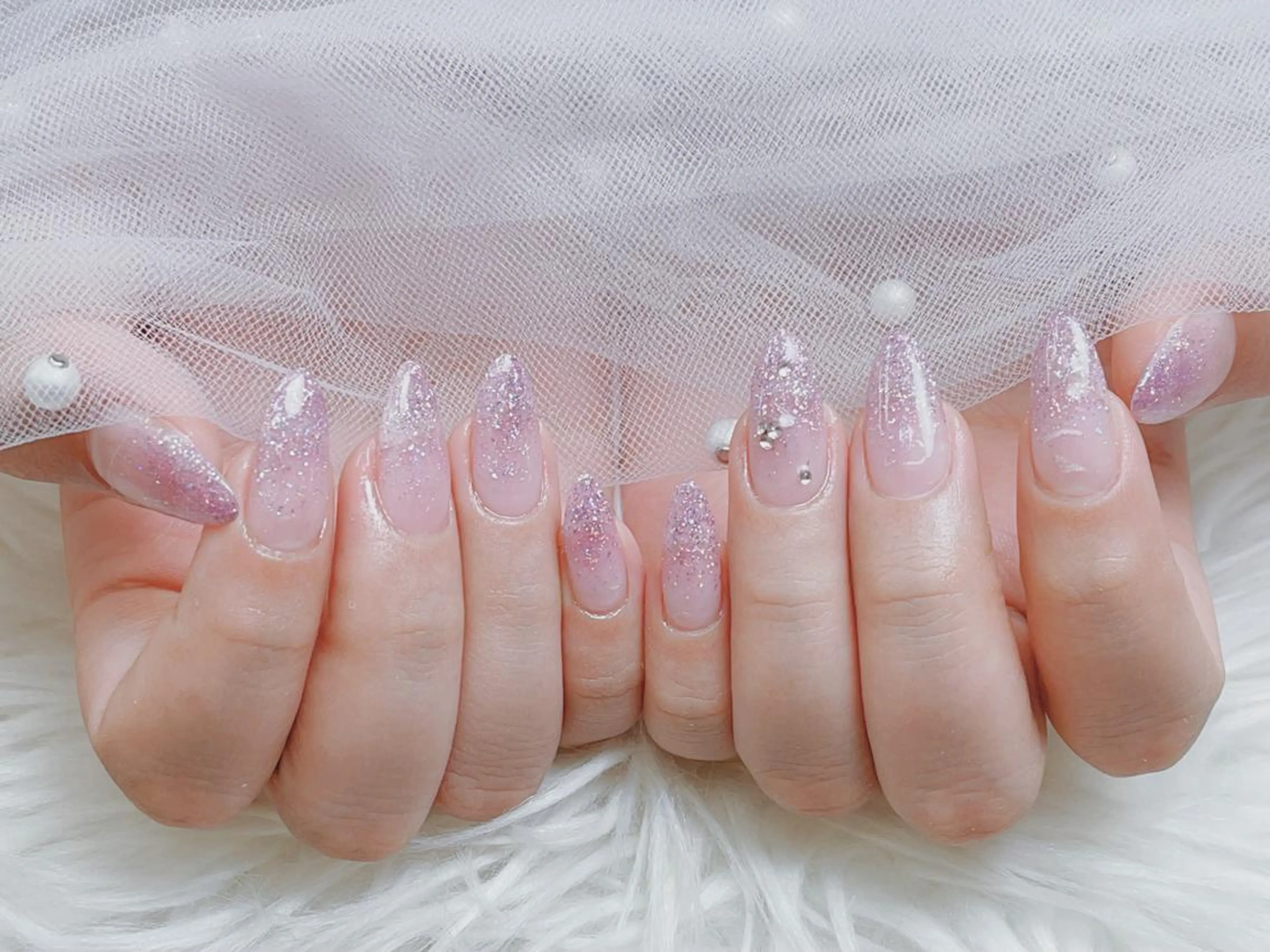 メンズ ネイル アートネイル フレンチネイル ジェルネイル キラキラネイル パラジェル Bloom kabukiのネイルデザイン