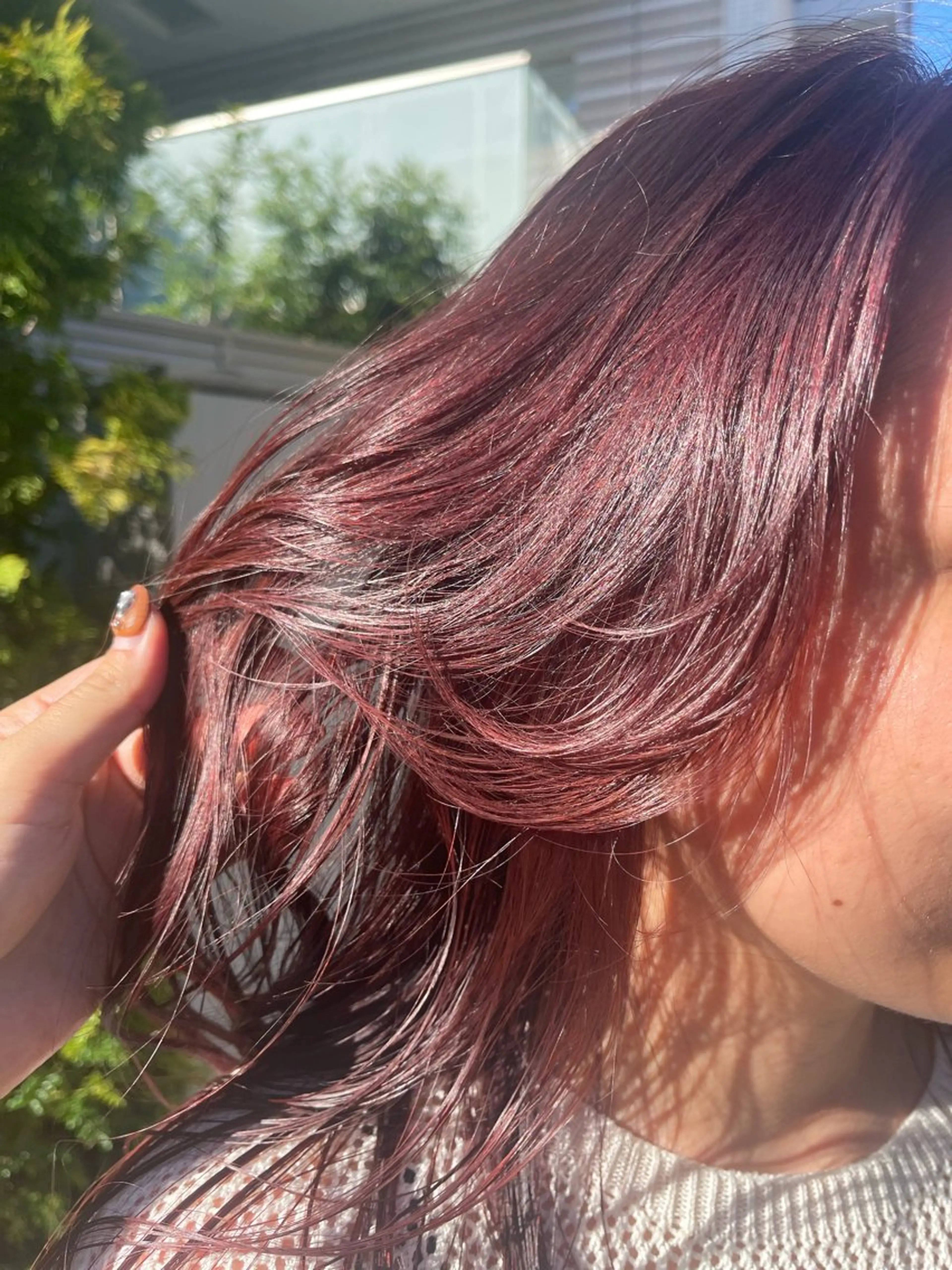 ロング イージーパーマ募集 平口はのんのヘアスタイル