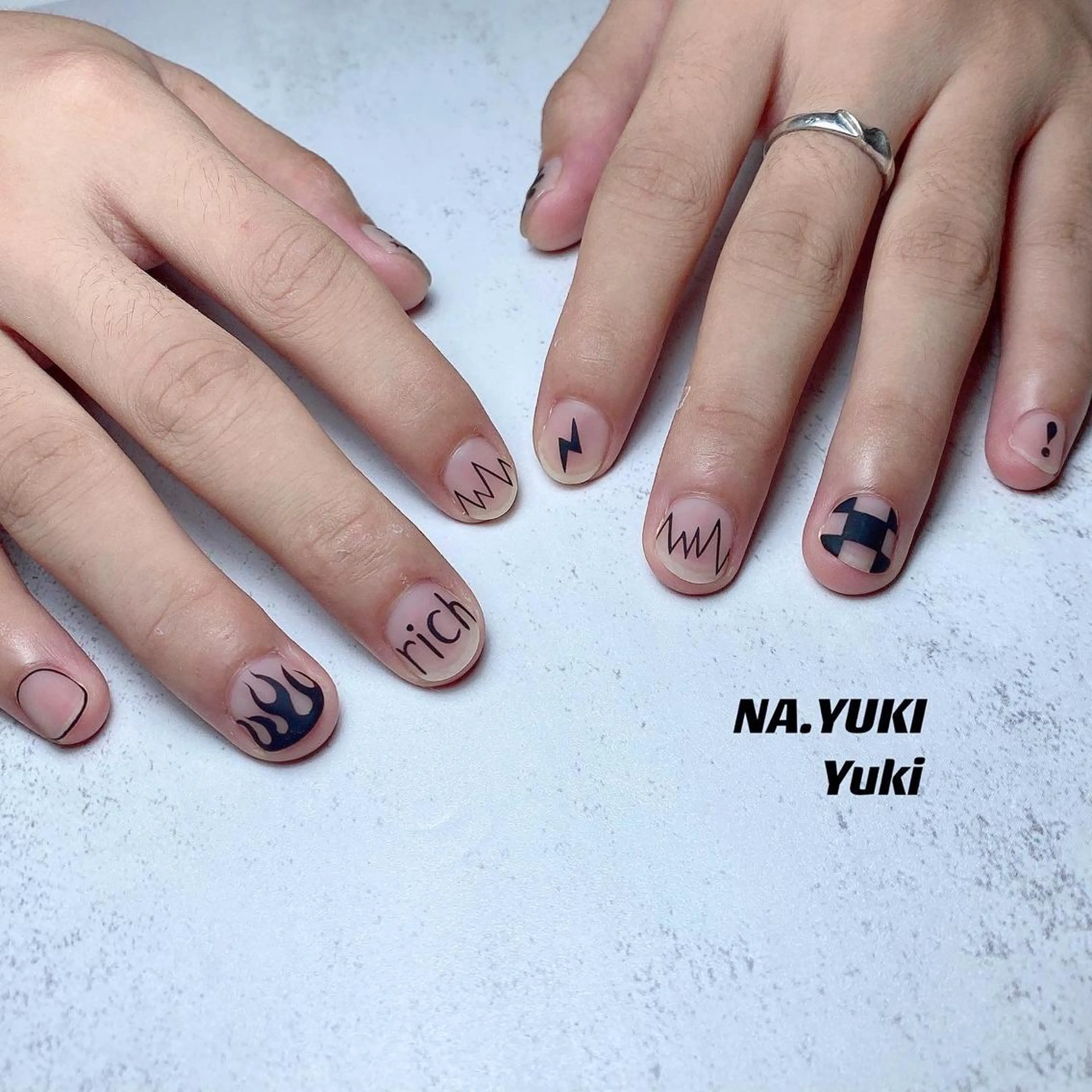 メンズ ネイル ハンドネイル ハンドケア ナユキNA.YUKI 池袋店のネイルデザイン