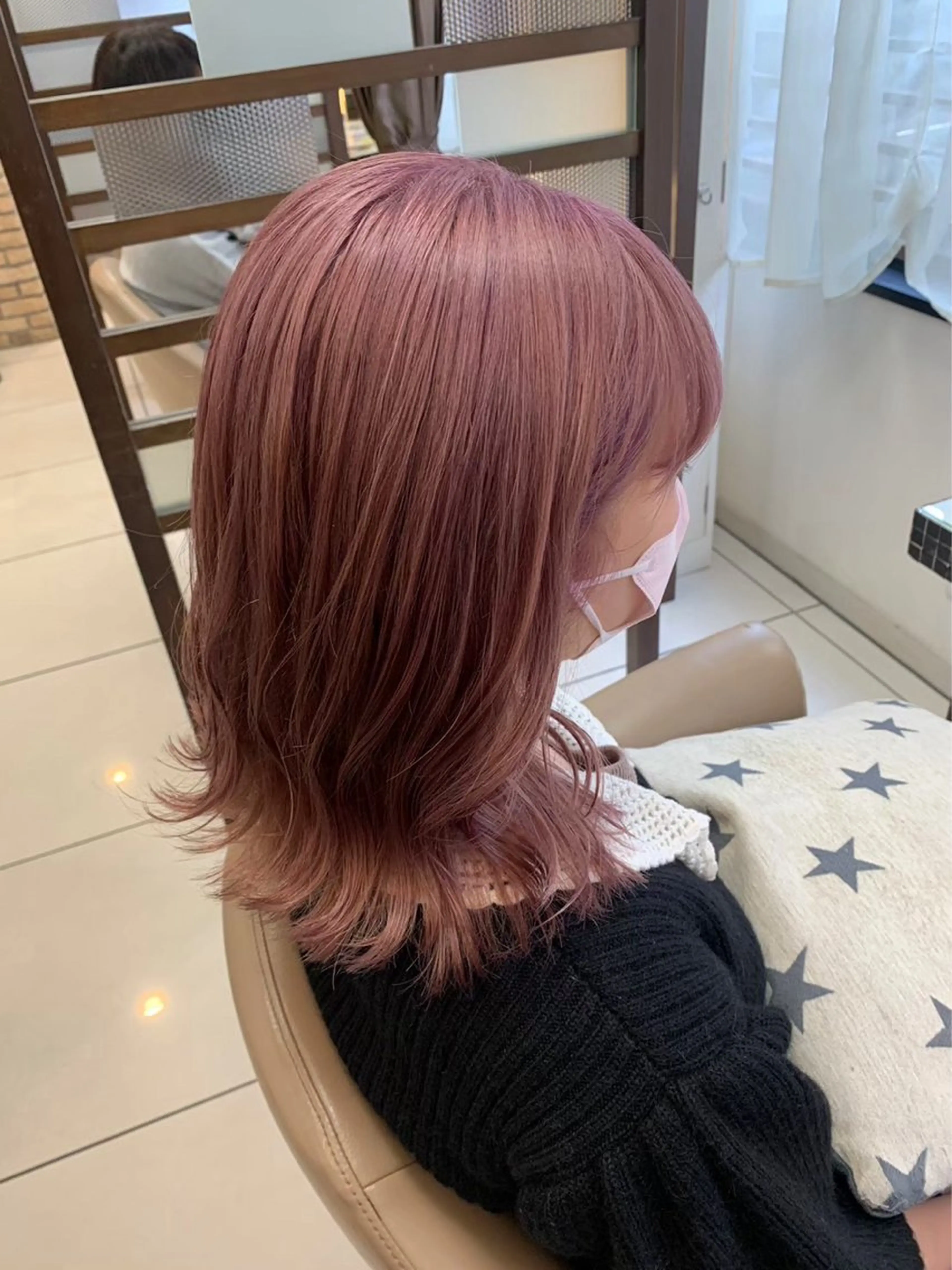 ミディアム カラー ブリーチ ヘアカラー 暖色カラー❤️横浜 エクステらん🦖のヘアスタイル