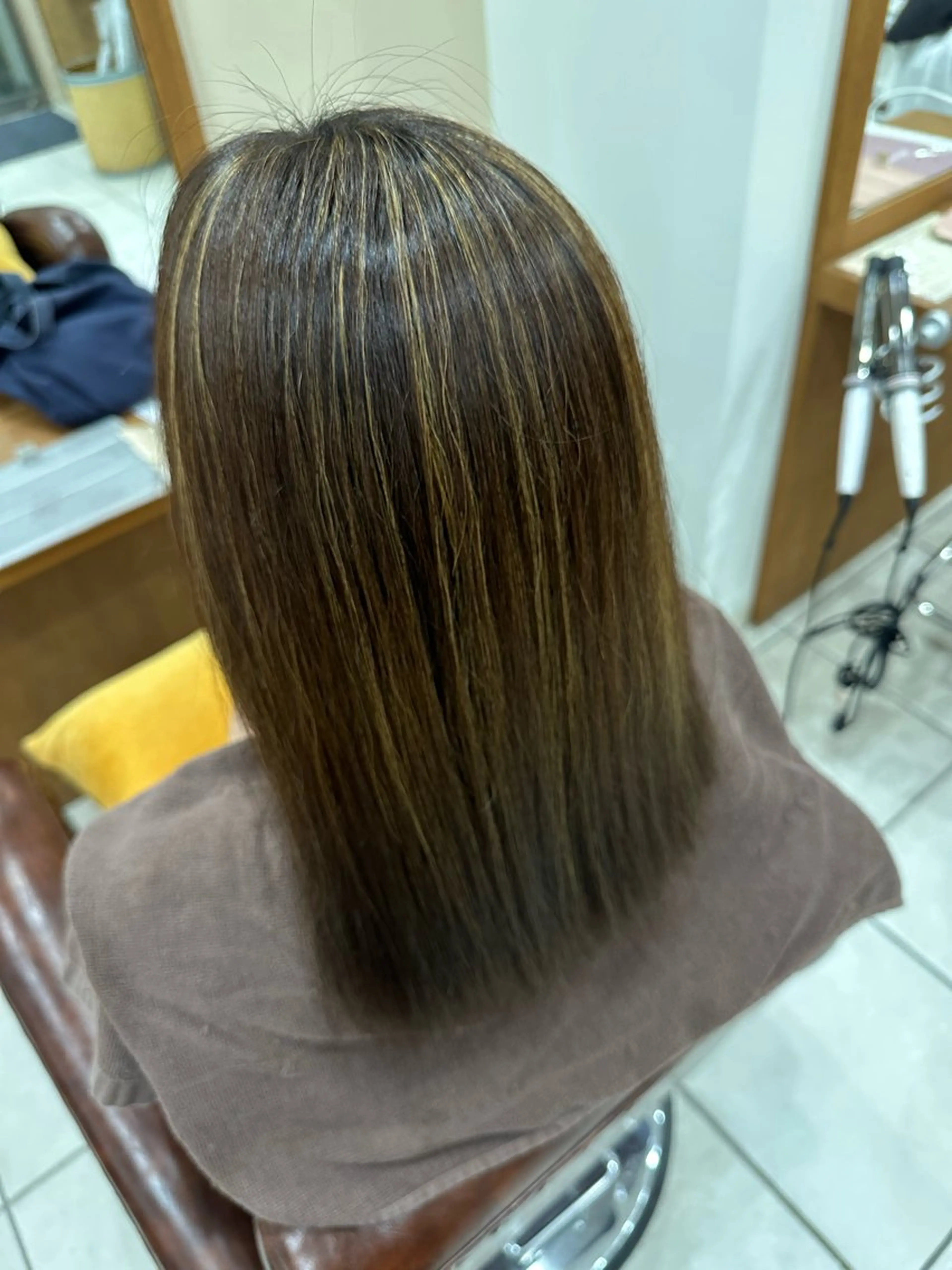 セミロング カラー ハイライトカラー ハイライト 似合わせカット✨ 透明感カラー✨kyoのヘアスタイル