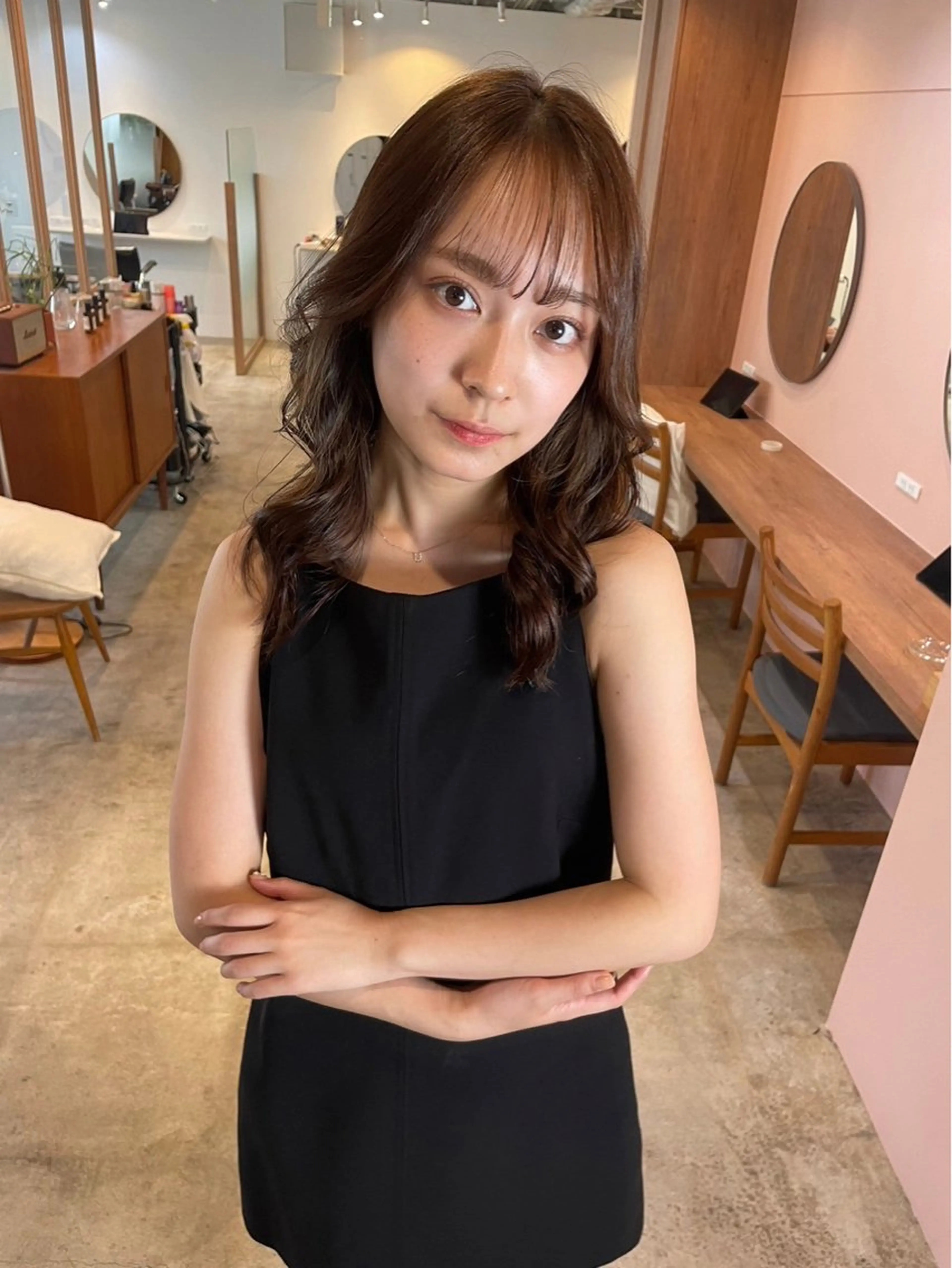 ミディアム カラー パーマ ショートボブ ミディアムパーマ アディクシーカラー ブリーチ ケアブリーチ カット ヘアカラー トリートメント CEINE【セーヌ】 三軒茶屋のヘアスタイル