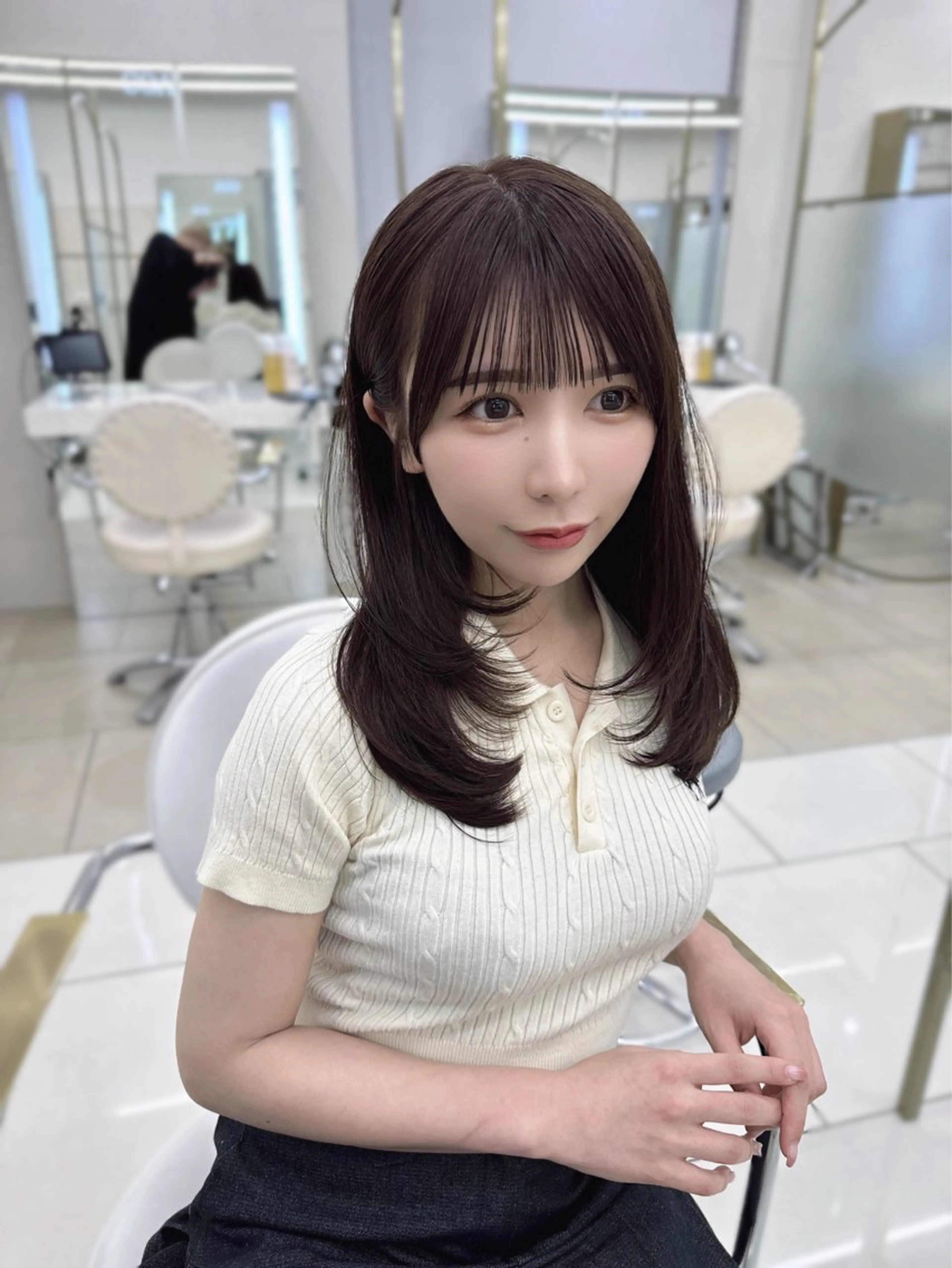 セミロング カラー COA GINZA 空也/前髪/顔まわりのヘアスタイル