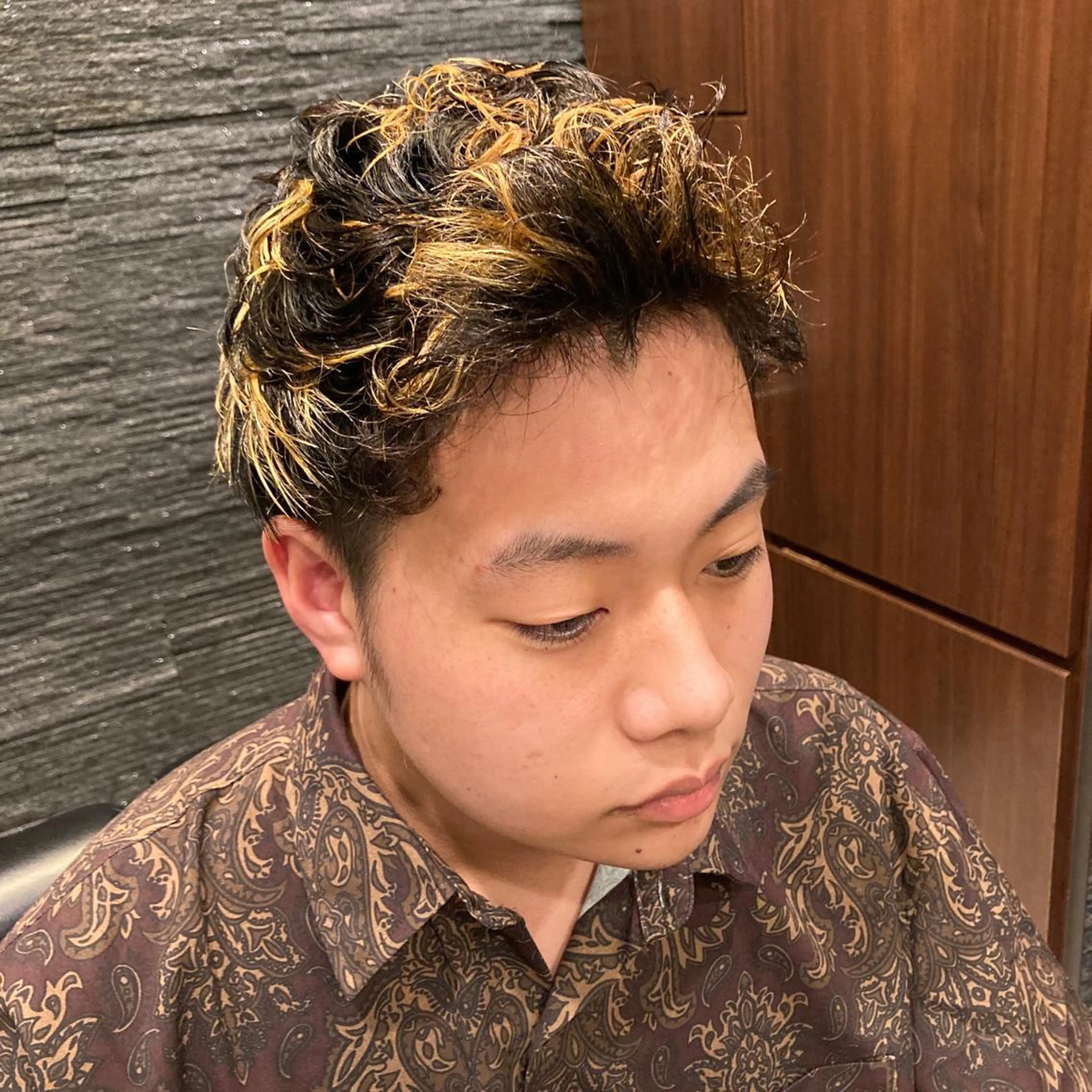 ショート メンズ アップバング メンズパーマ メンズ専門💈中島 太一💈のヘアスタイル