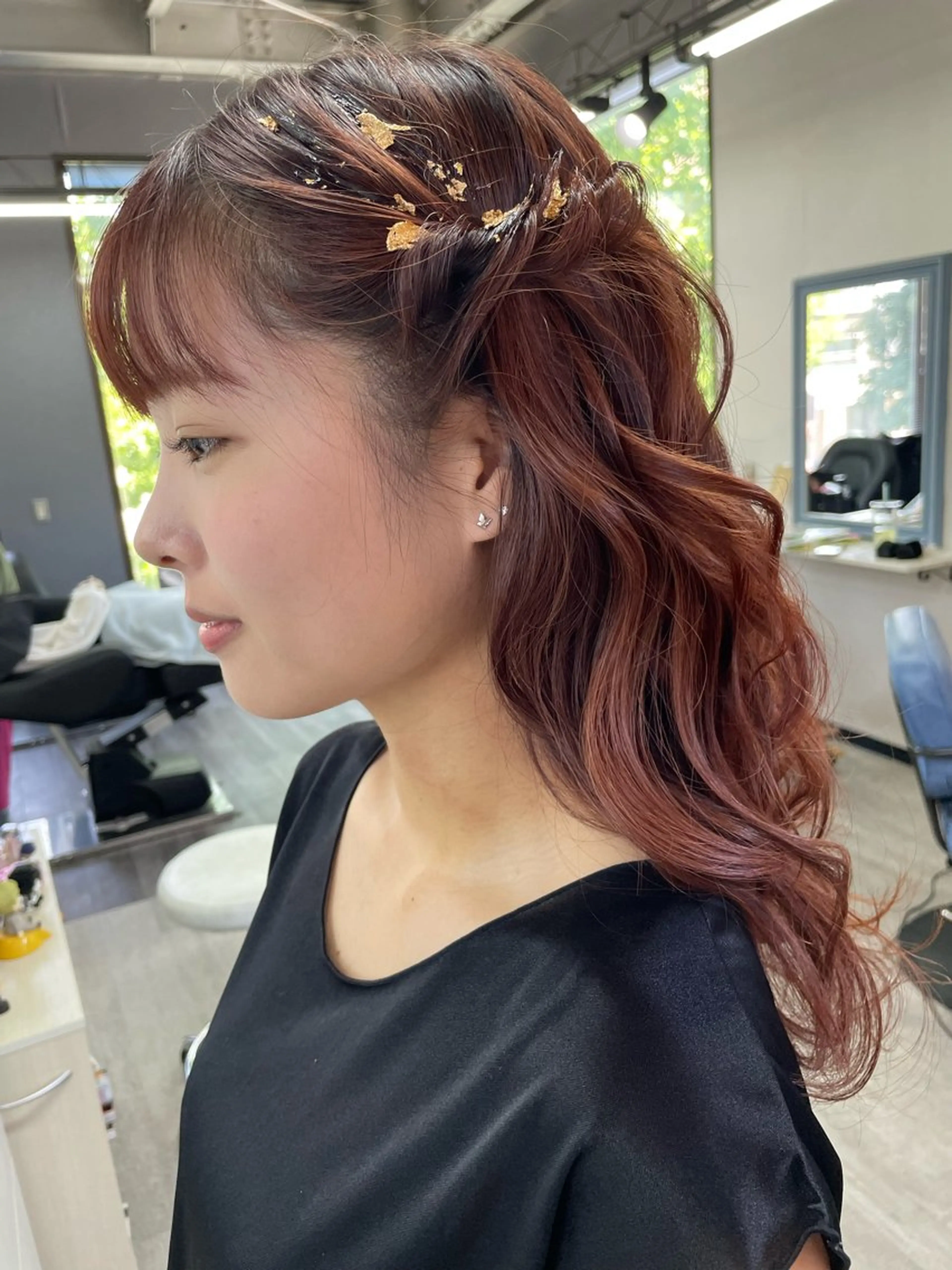 ロング ヘアアレンジ オノ アカネのヘアスタイル