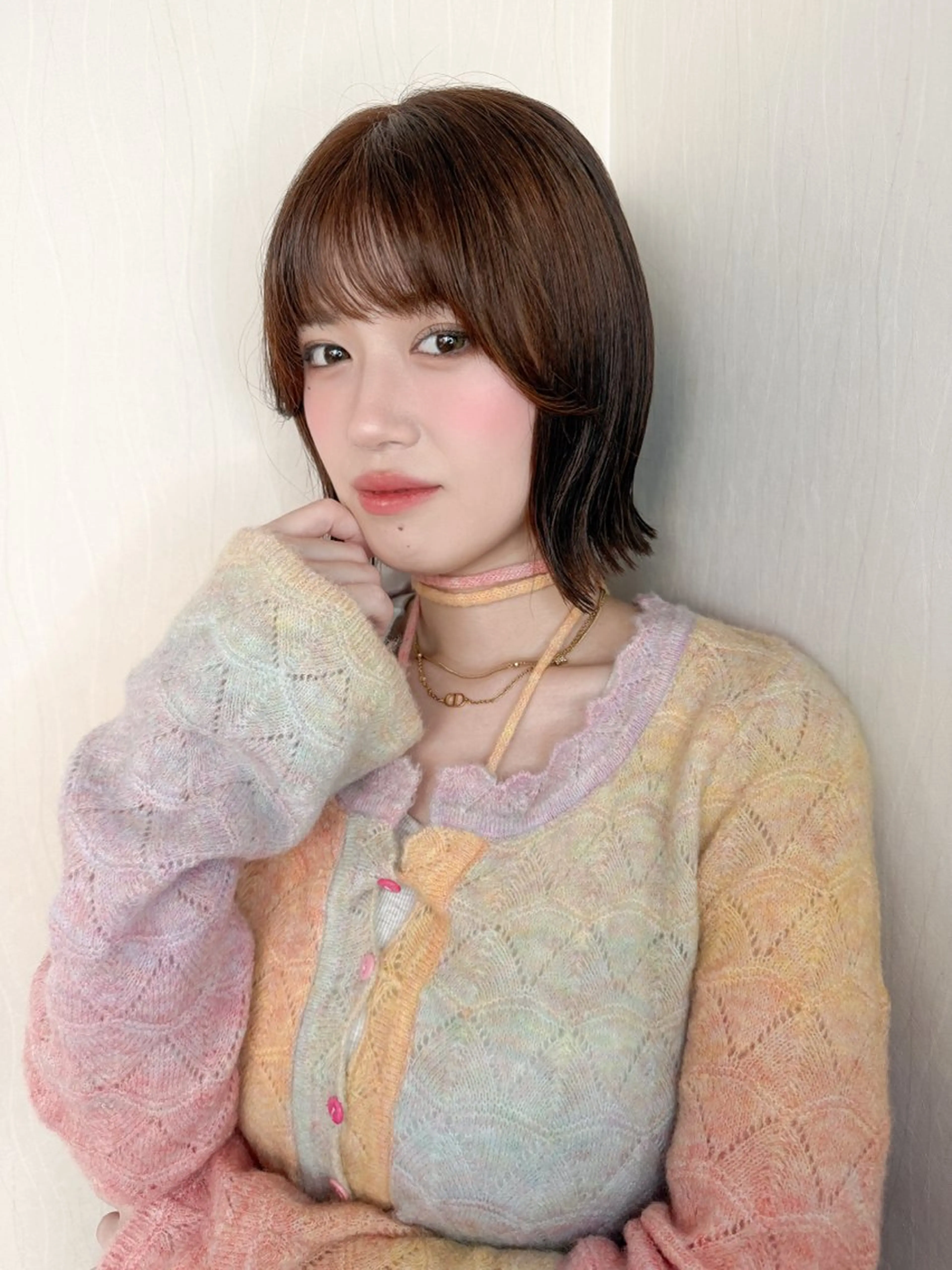 ショート ボブレイヤー ボブ 髪質改善 韓国風ヘア レイヤーカット ボブ・レイヤー・縮毛 /内藤康太のヘアスタイル