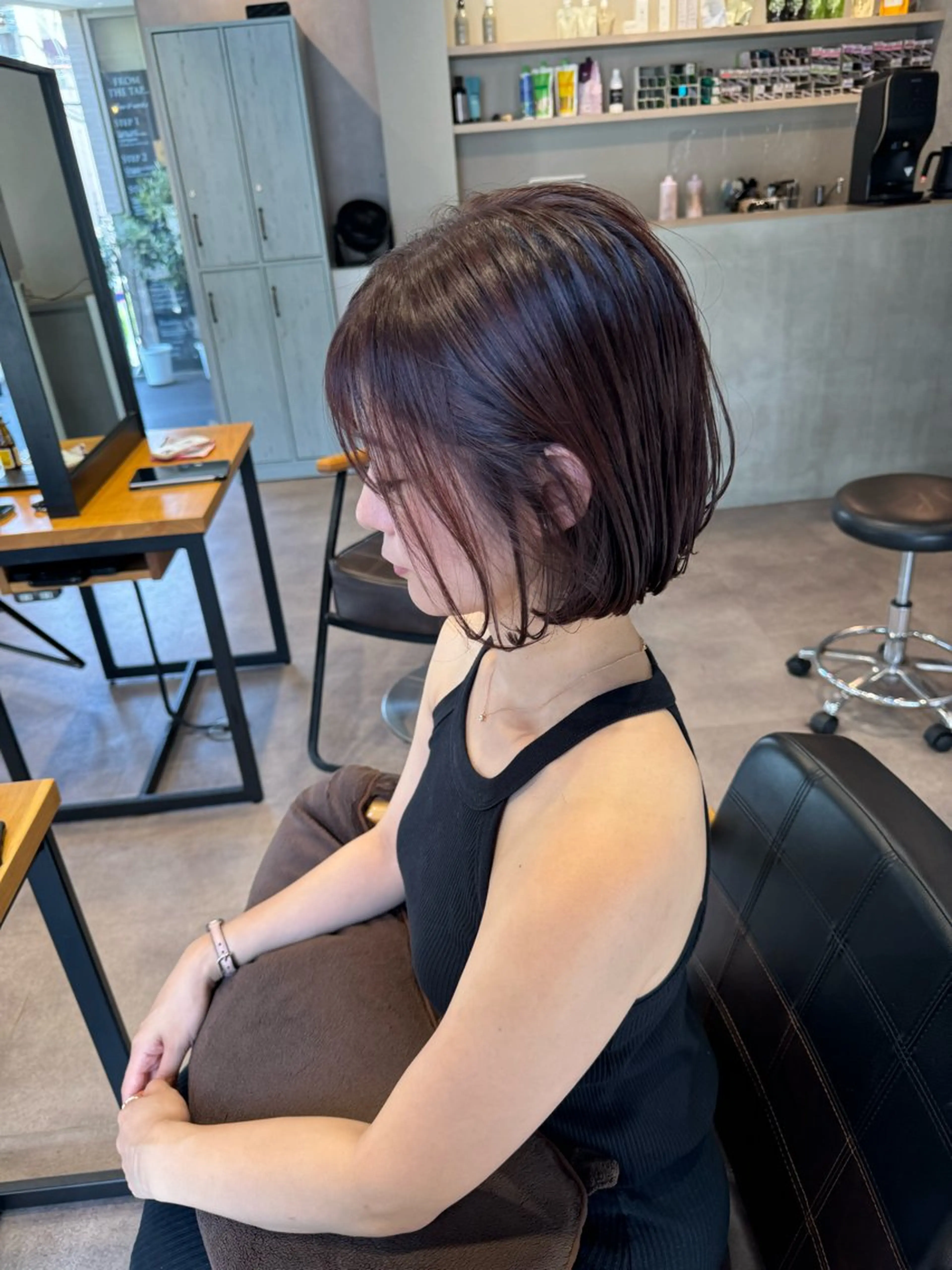 ショート カラー カット ヘアカラー 佐藤史哉＊ 赤み除去＊白髪ボカシのヘアスタイル