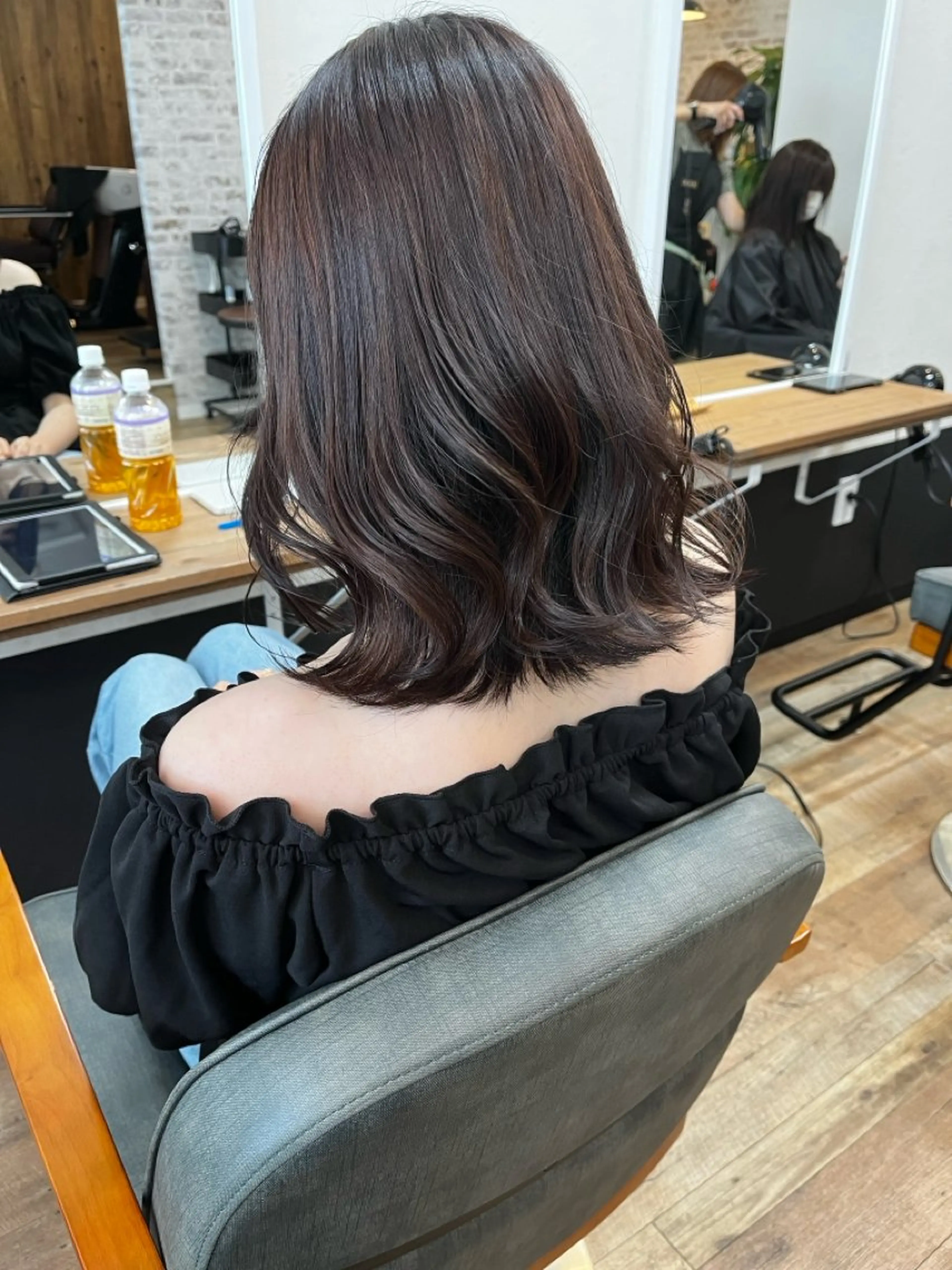 セミロング パープルカラー ヘアカラー 高橋 篤史のヘアスタイル