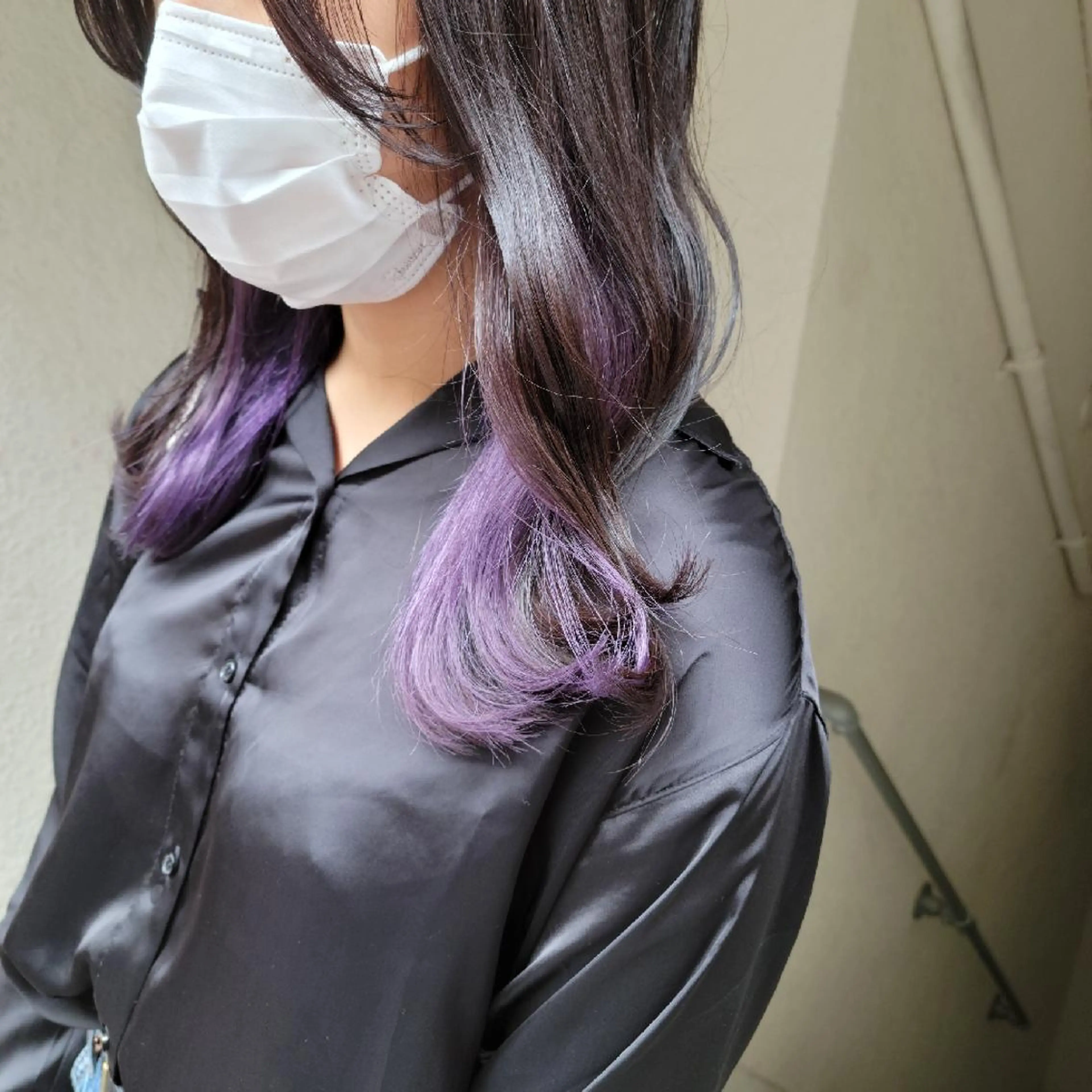 セミロング パープルカラー カット ヘアカラー トリートメント 🇰🇷透明感×ハイ トーン🌟tomoのヘアスタイル